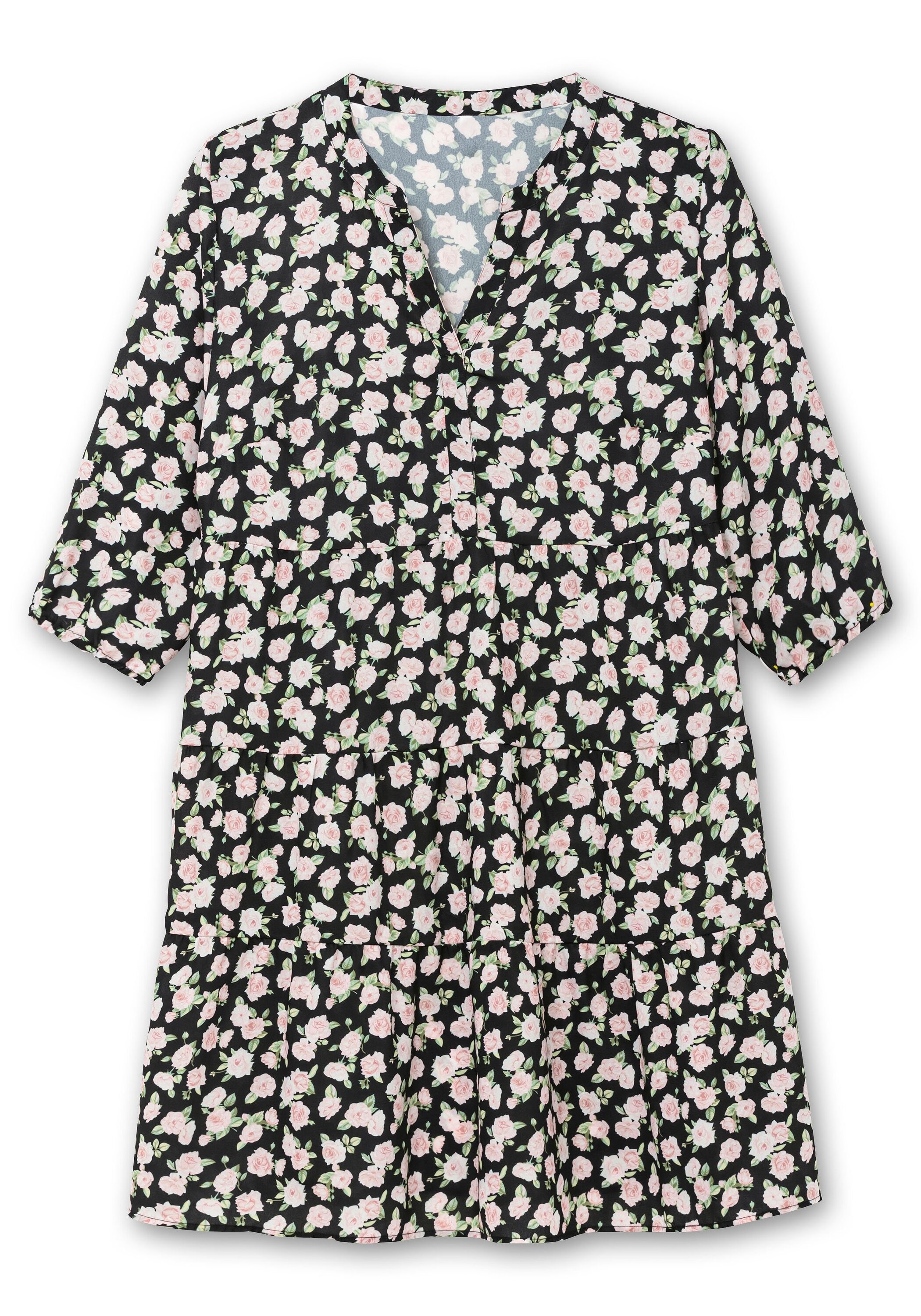 Sheego Druckkleid »Kurzes Stufenkleid mit gerafften Stufen«