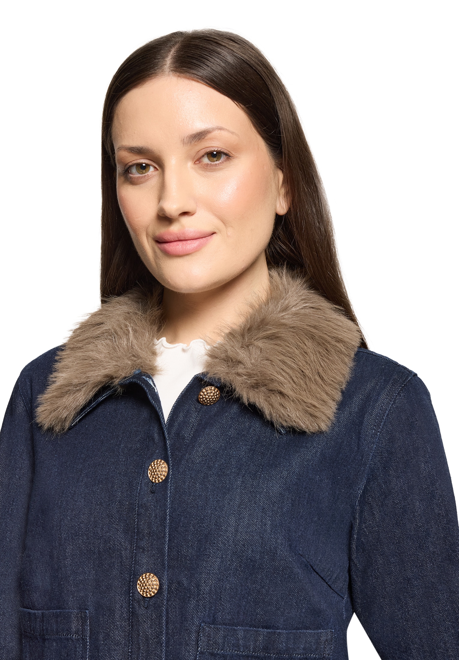 Cartoon Jeansblazer »Jeansjacke mit Kunstfellkragen«