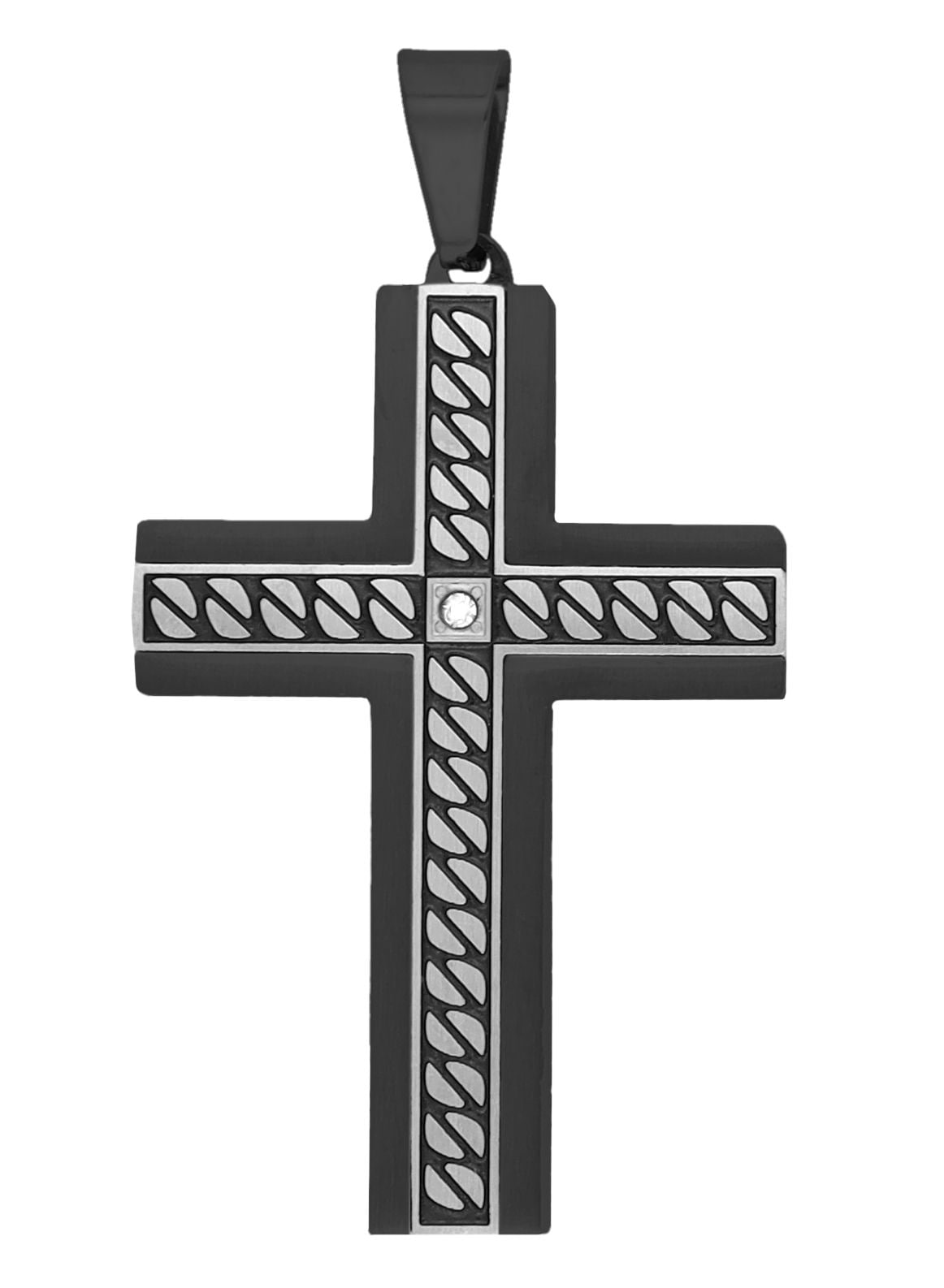 Adelia´s Kreuzanhänger »Damen Anhänger ¿ Kreuzanhänger aus Edelstahl mit Strass Steinchen«