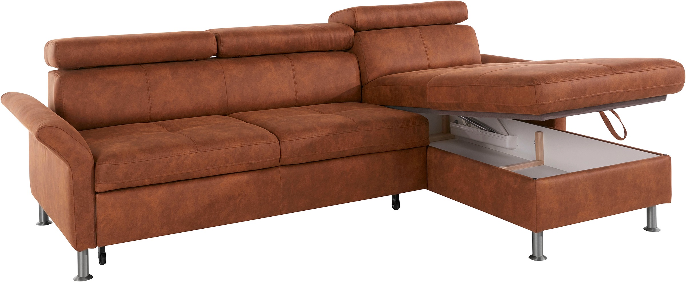 exxpo - sofa fashion Ecksofa »Maretto, bequem und komfortabel, L-Form«, inkl. Kopf- bzw. Rückenverstellung, wahlweise mit Bettfunktion