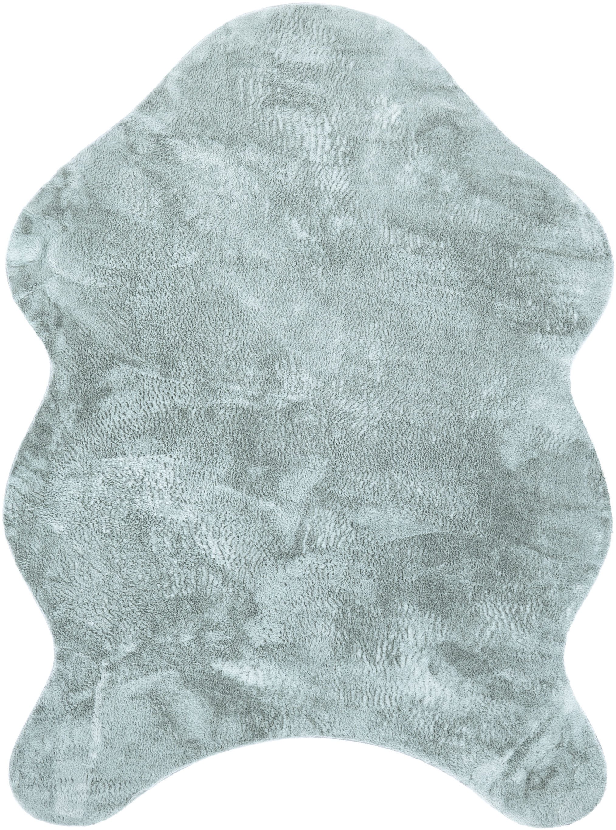 Paco Home Fellteppich »Pelt 640« fellförmig 16 mm Höhe Kunstfell, Uni Farben, sehr weicher Flor in blau