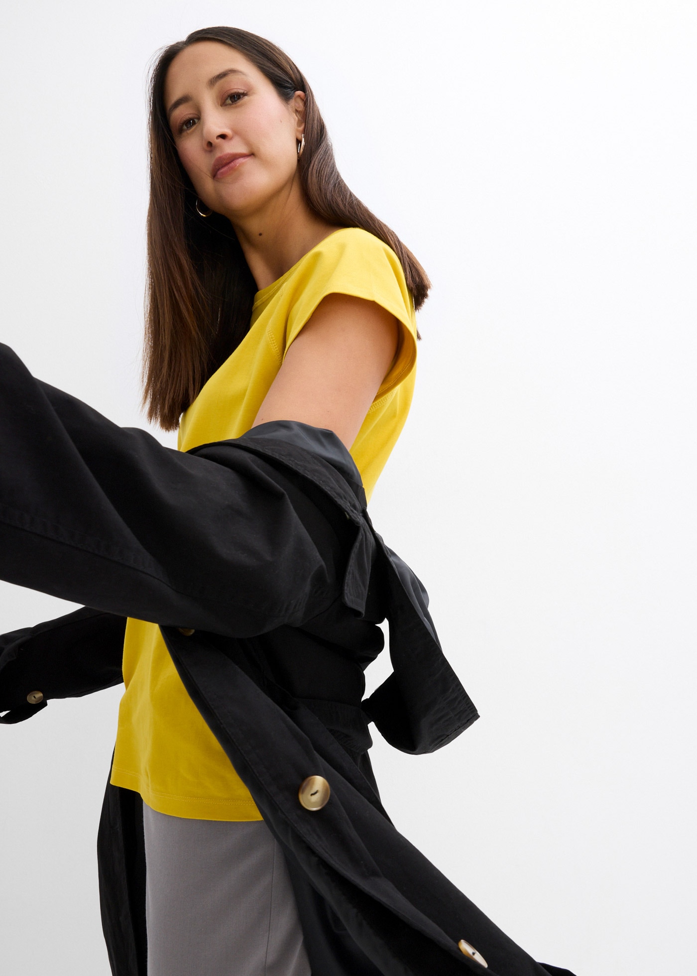 bonprix T-Shirt bequeme Passform, Raglan-Kurzarm, aus Baumwolle