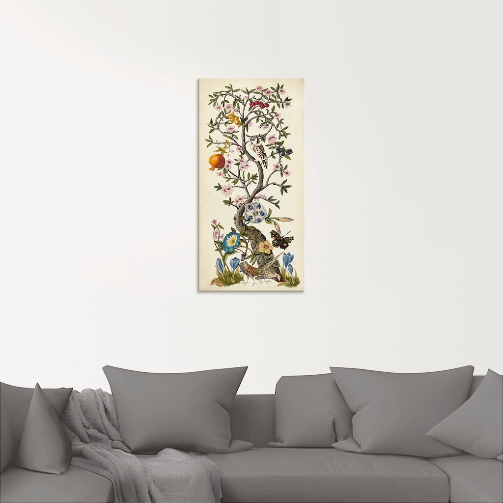 Artland Glasbild »Chinoiserie Natur I«, Pflanzen, (1 St.)