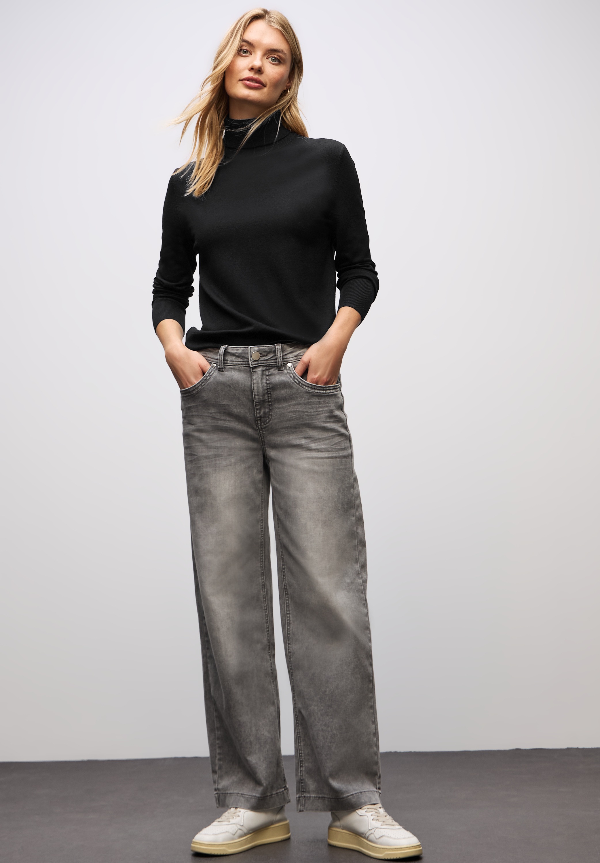 STREET ONE Rollkragenpullover mit Viskose