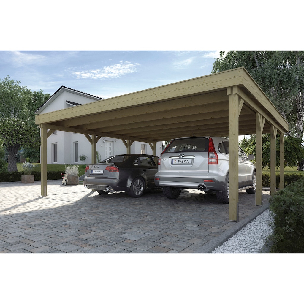 weka Doppelcarport »609 Gr. 1«, Holz, 250 cm, braun