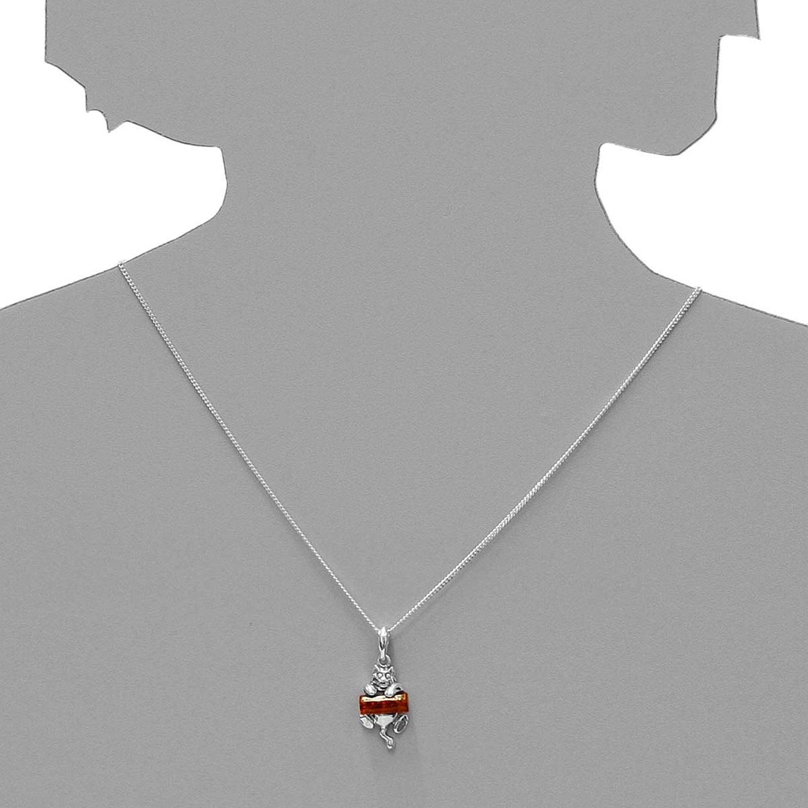 OSTSEE-SCHMUCK Kettenanhänger »- Katze - Silber 925/000 - Bernstein«