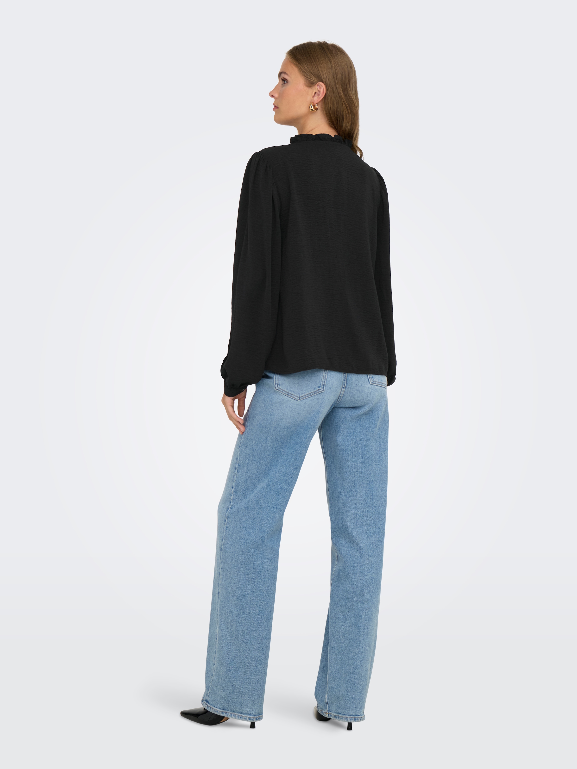 JDY Langarmbluse »JDYRACHEL LIFE L/S PINTUCK TOP WVN NOOS«, im romantischen Look mit Spitzenbordüre