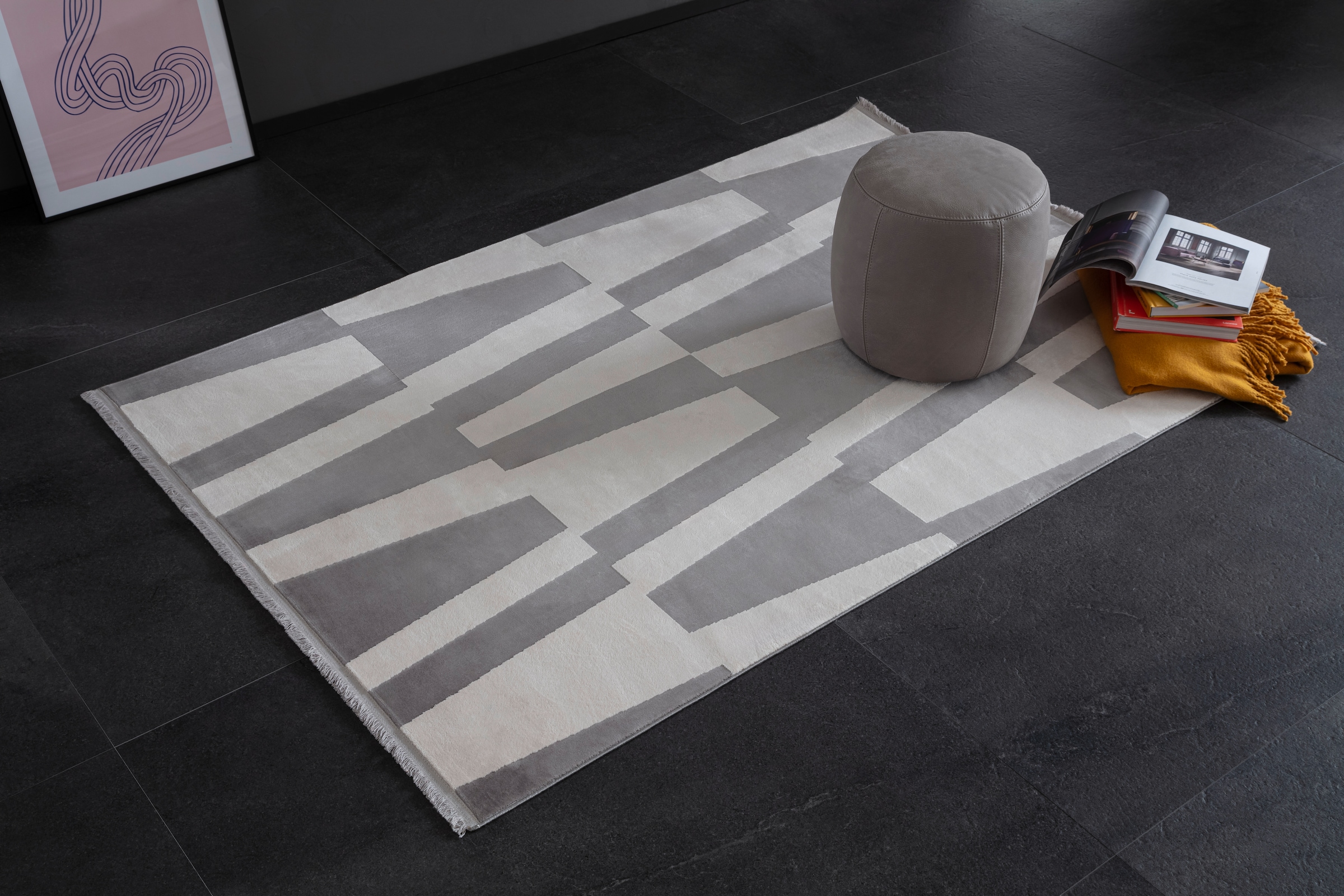 SCHÖNER WOHNEN-Kollektion Teppich »Magic 6104« rechteckig 7 mm Höhe Hoch Tief Struktur, mit Viskose, weich und glänzend