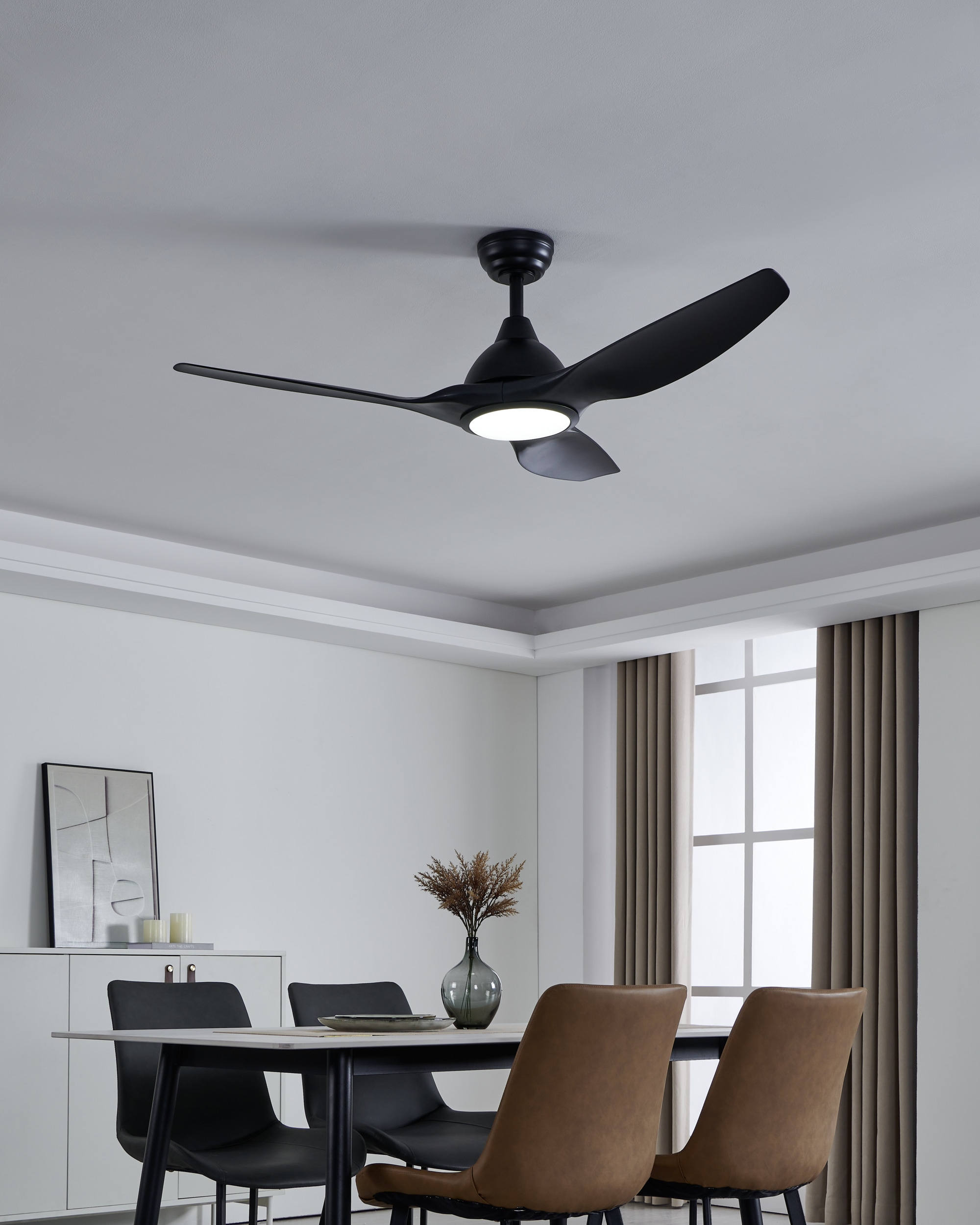 EGLO LED Deckenleuchte »TUNITAS Ventilator & Licht - Stahl - LED - 16W - IP20« LED-Modul 1 Stk. Kaltweiß | Neutralweiß | Warmweiß Ventilator mit Beleuchtung, Wohnzimmer, Schalfzimmern, H38 x Ø132 cm