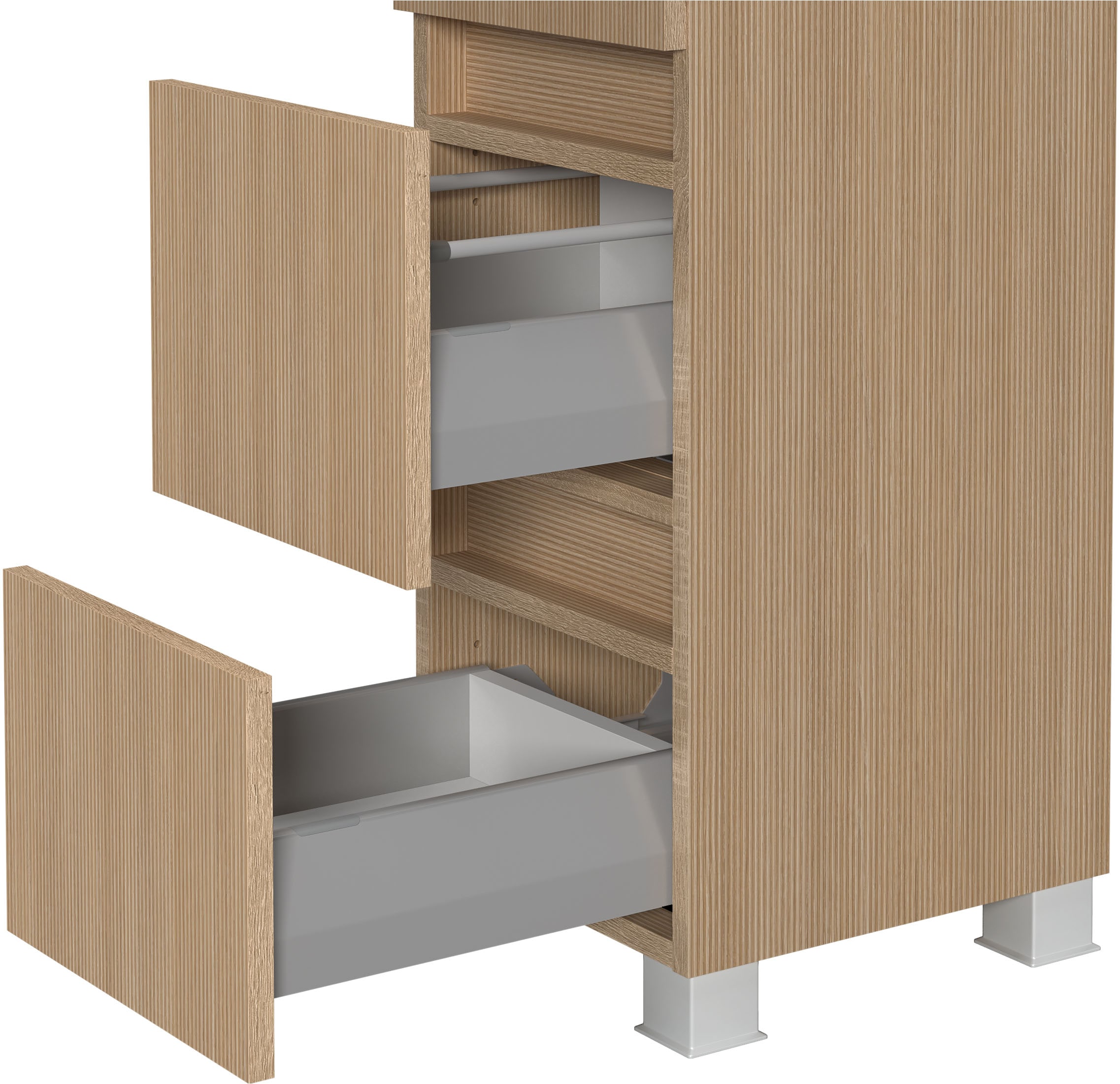 welltime Badmöbel-Set »Eixo«, Set 110 cm breit, Badmöbel mit LED-Beleuchtung