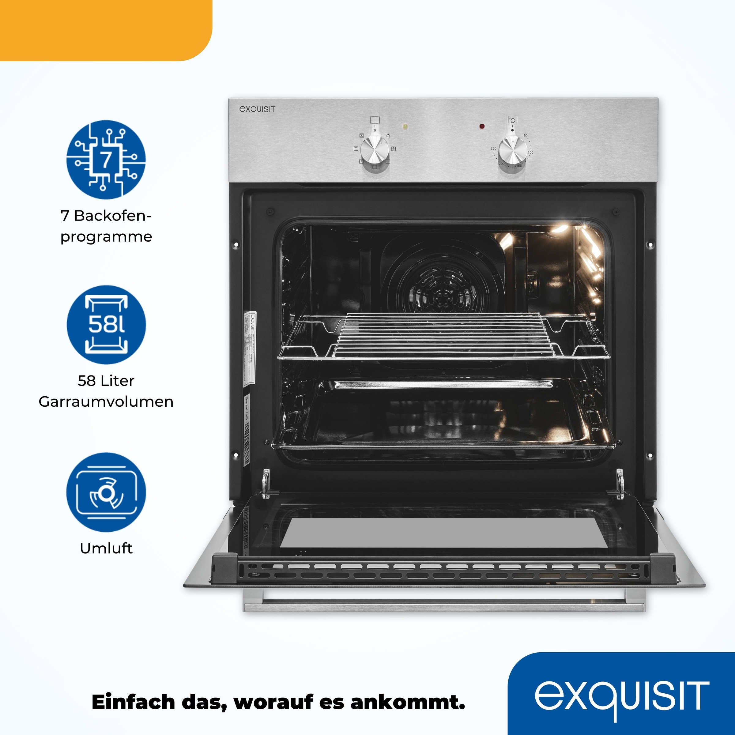 exquisit Einbaubackofen  »EBE 555-1.2 U«