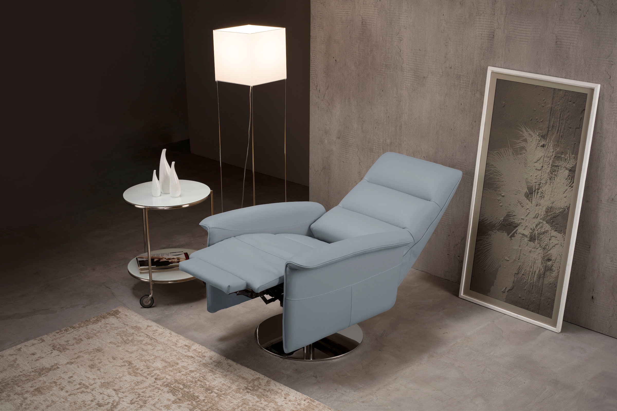 Egoitaliano Sessel »Kelly Designsessel«, drehbar, manuelle Relaxfunktion mit Push-Back-Mechanismus