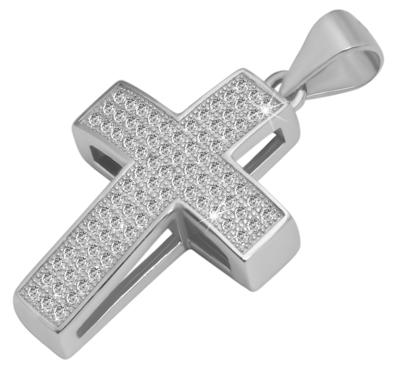 Adelia´s Kreuzanhänger »Damen Anhänger ¿ Kreuz Kreuzanhänger aus 925 Silber mit Zirkonia«
