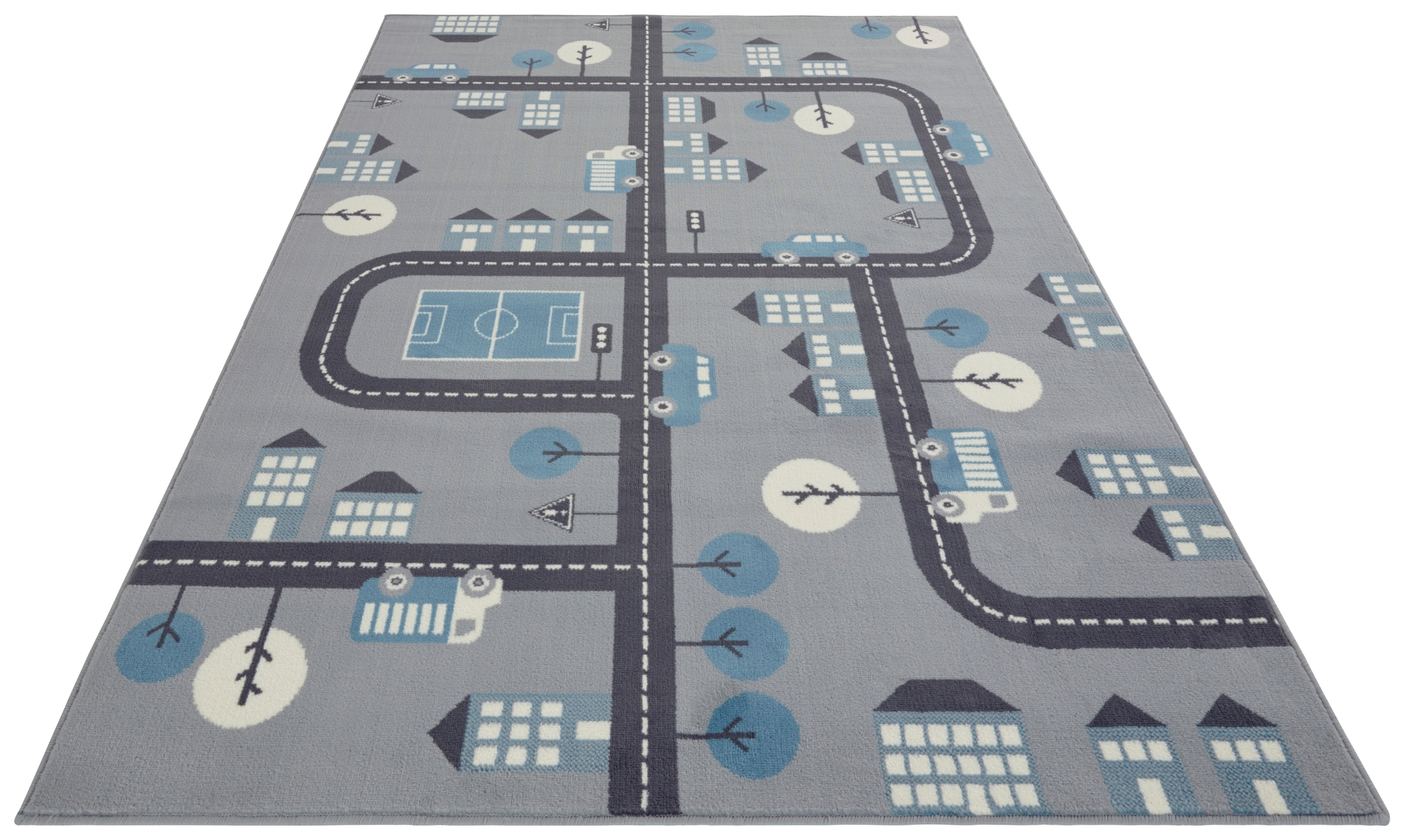 HANSE Home Kinderteppich »Town«, rechteckig, 0,9 mm Höhe, Kurzflor, Kinderteppich, Spielteppich, Straßen Design, Kinderzimmer
