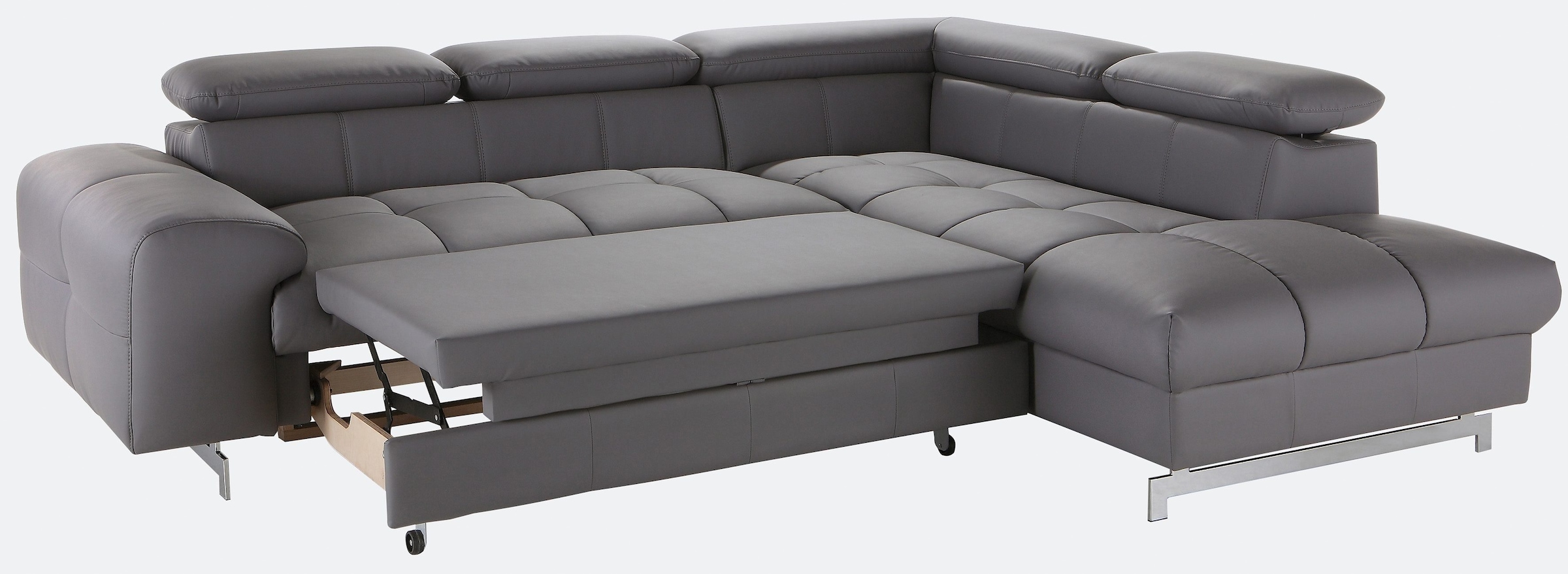 COTTA Polstergarnitur »Chef L-Form«, (Set), Set bestehend aus: Ecksofa mit Kopfteilverstellung & Hocker