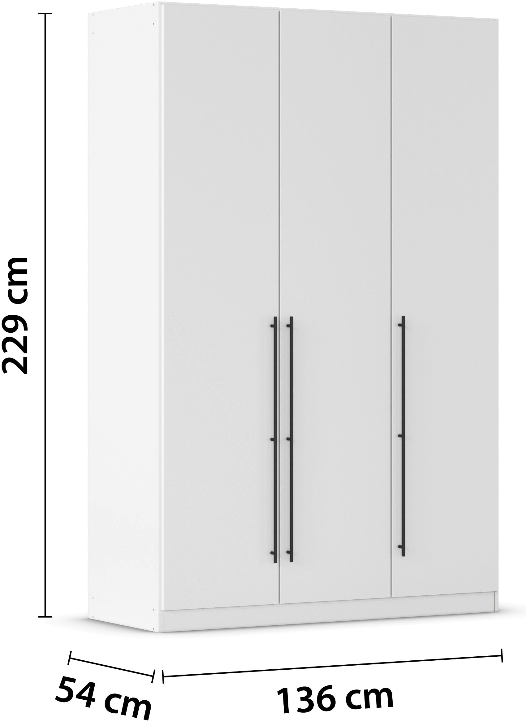 rauch Kleiderschrank »Drehtürenschrank Schrank Garderobe Wäscheschrank Schlafzimmer AVOLA«, (in 3 verschiedenen Ausstattungen BASIC/CLASSIC/PREMIUM), mit hochwertigen Stangengriffen in Schwarz aus Metall MADE IN GERMANY