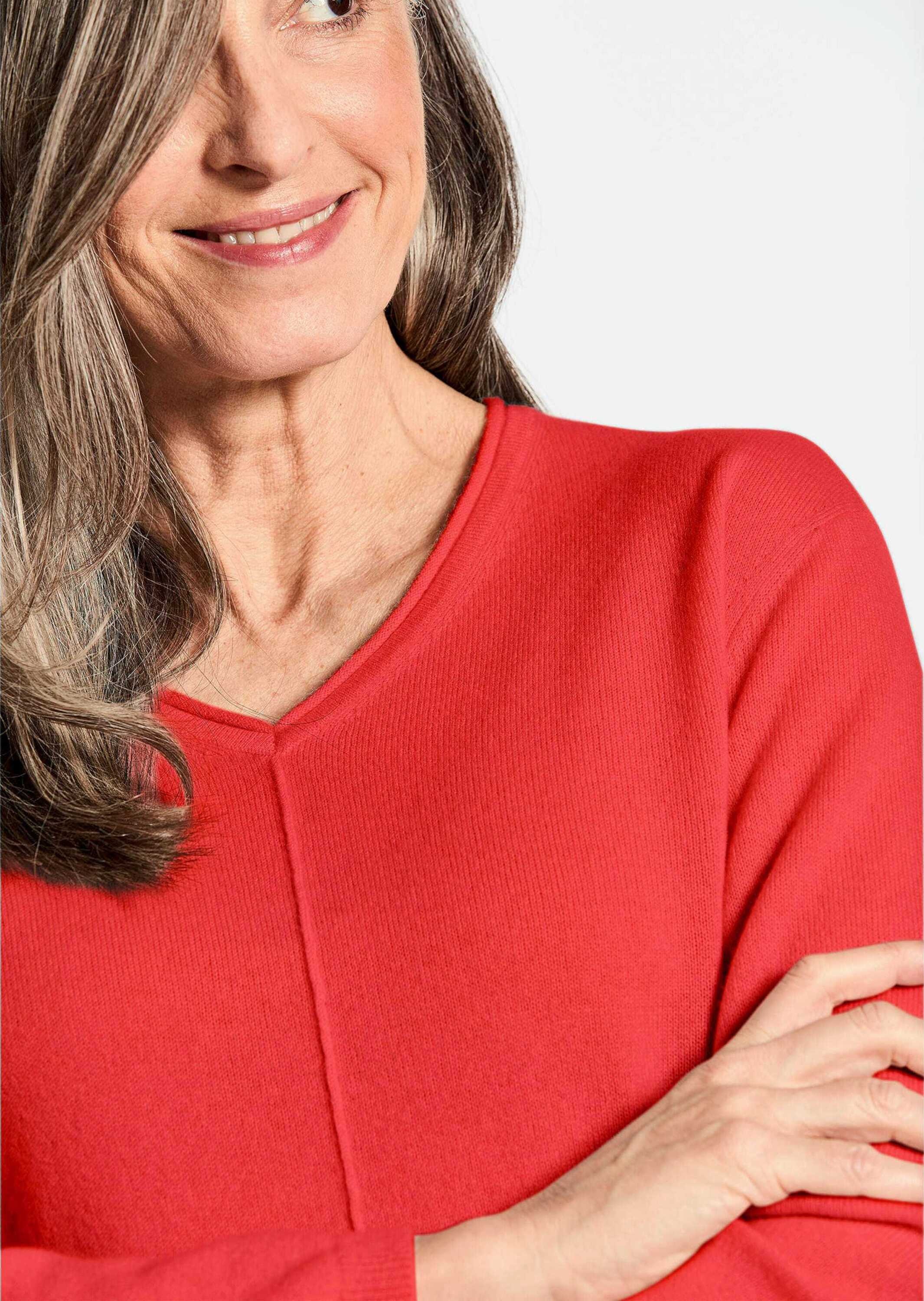 GOLDNER Strickpullover »Kurzgröße Kaschmirpullover mit V-Ausschnitt«