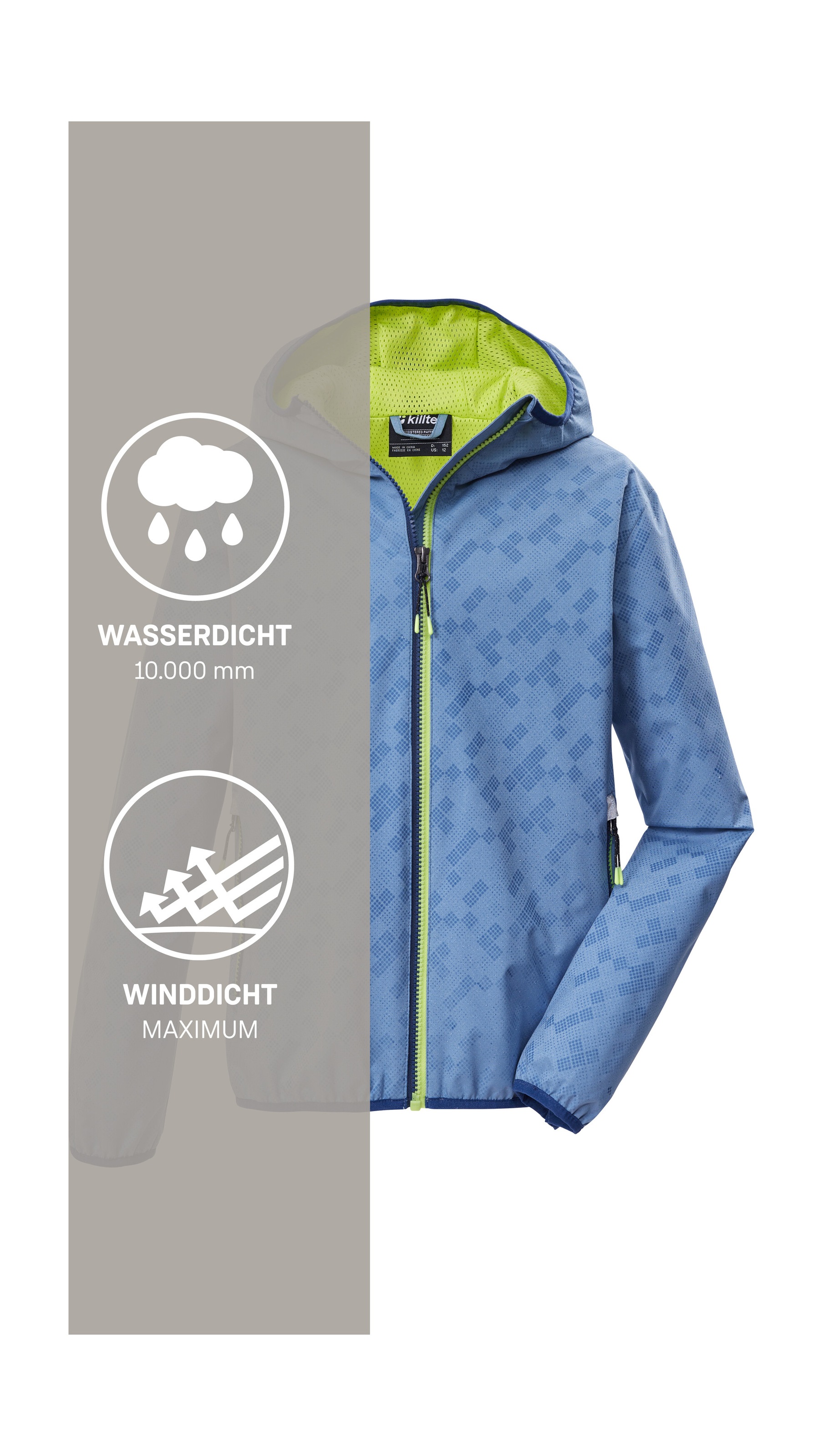 Killtec Funktionsjacke »KOS 145 BYS JCKT« Kinderjacke mit Magic Print, wasserdicht, Kapuze, Kinnschutz