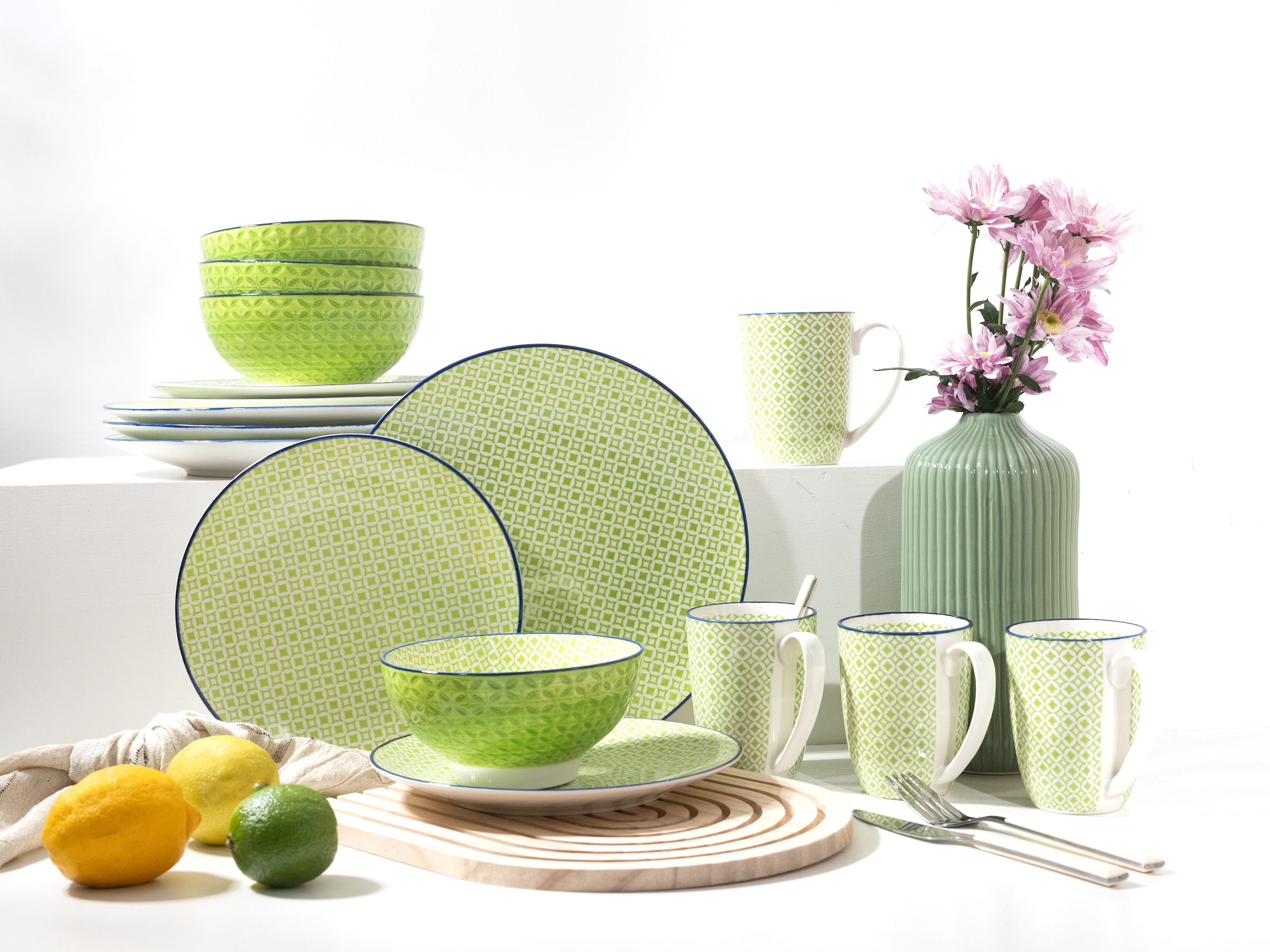 CreaTable Kombiservice »Mediterran, Service 16-tlg.« Mediterraner Flair, Traditionell keramische Motive