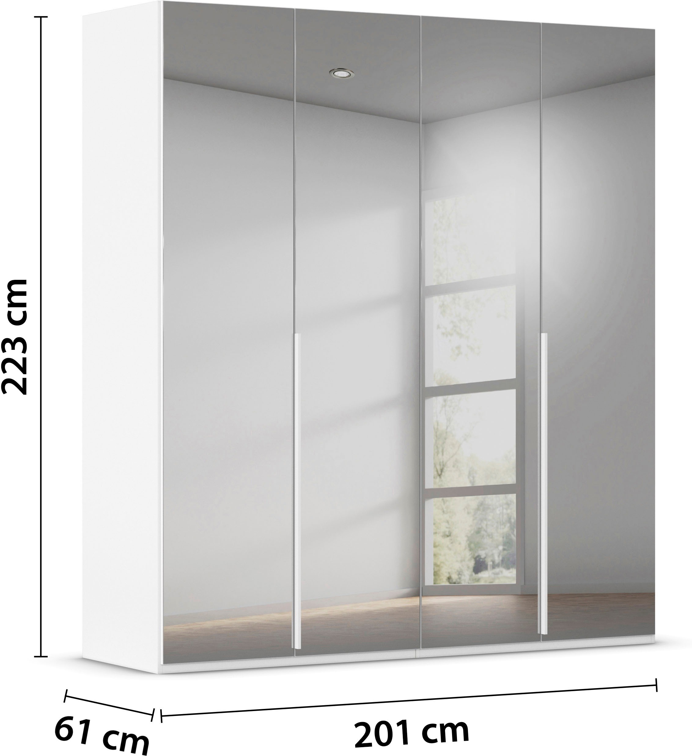 LeGer Home by Lena Gercke Kleiderschrank »Schrank Garderobe Ankleide Schlafzimmer Flur Serina«, (in 3 verschiedenen Ausstattungen BASIC/CLASSIC/PREMIUM), in 6 Breiten (101 - 401 cm) mit Front Glas oder Dekor MADE IN GERMANY