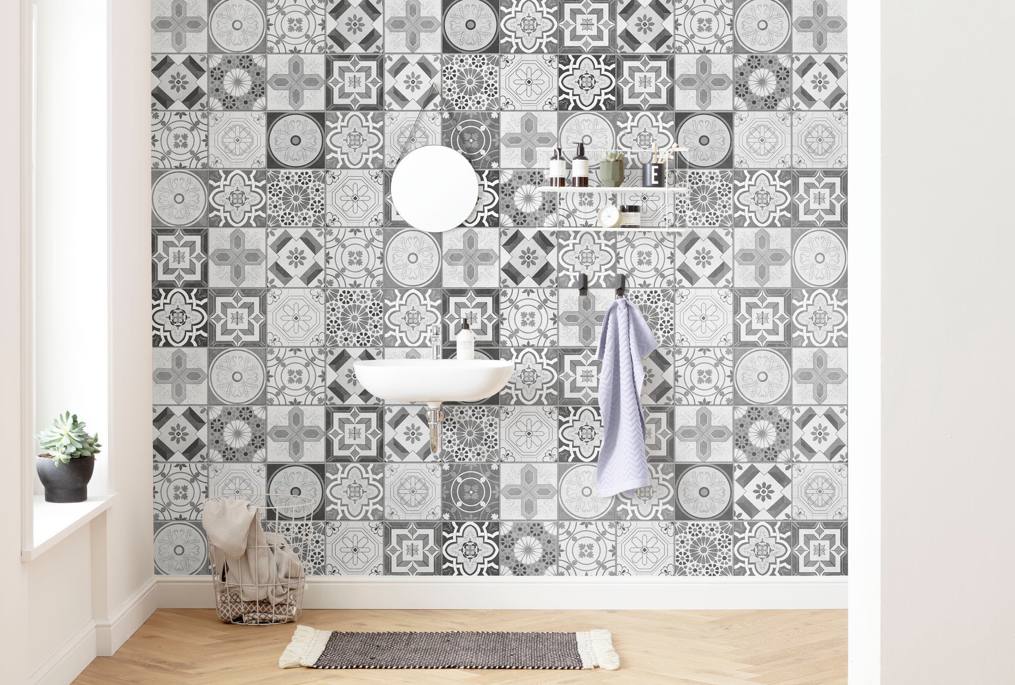 Komar Vliestapete »Digitaldruck Vlies - Pattern Porto - Größe 400 x 250 cm«, bedruckt, Wohnzimmer, Schlafzimmer