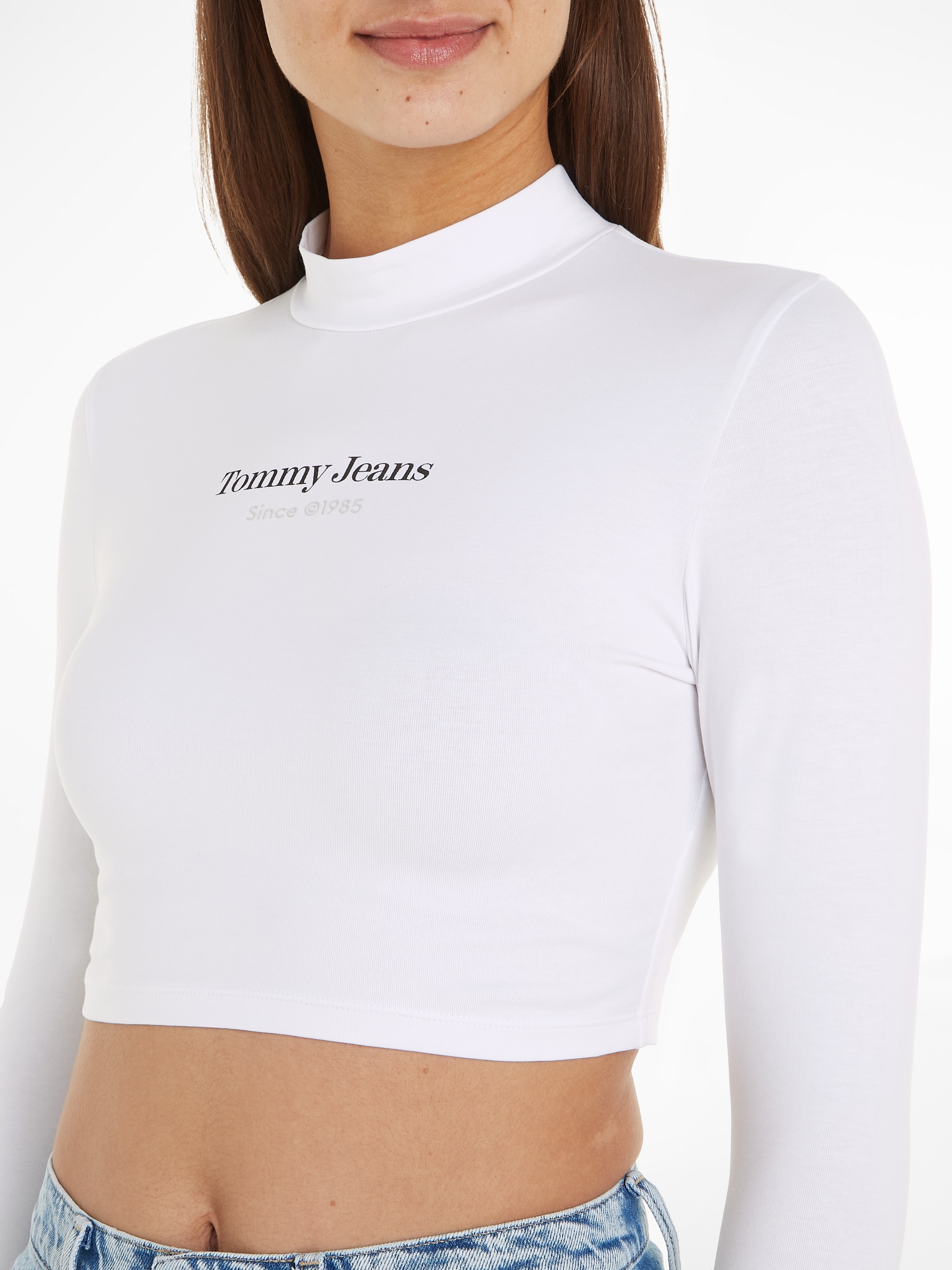 Tommy Jeans Stehkragenshirt »TJW SLIM SP CRP ESS LOGO 1+ MOCK«, mit Logoschriftzug