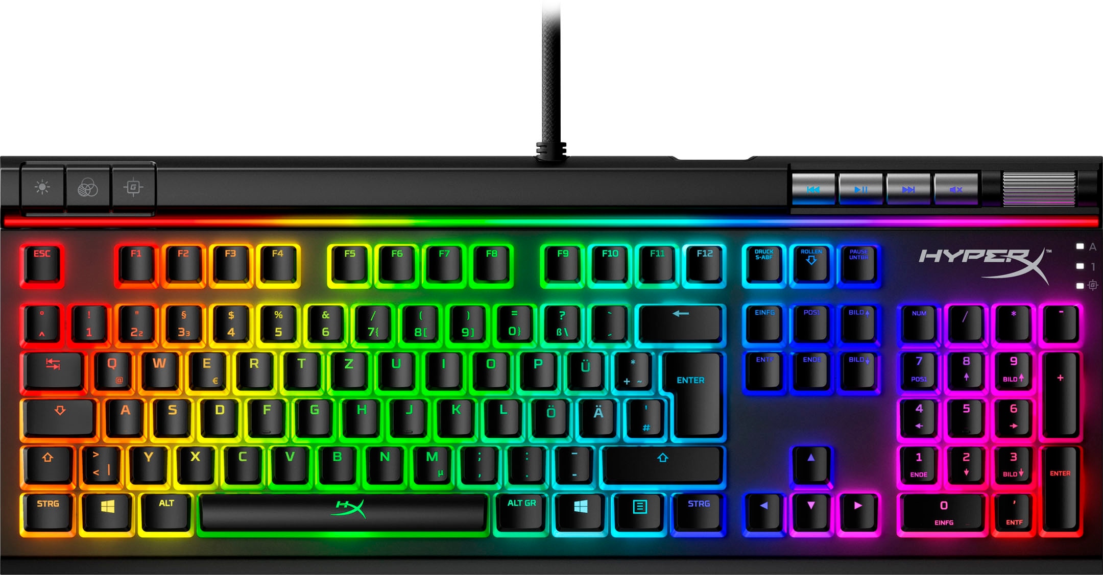 HyperX Gaming-Tastatur »HyperX Alloy Elite™ 2«, (Gaming-Modus-Multimedia-Tasten-Funktionstasten-Ziffernblock-Lautstärkeregler-USB-Anschluss)