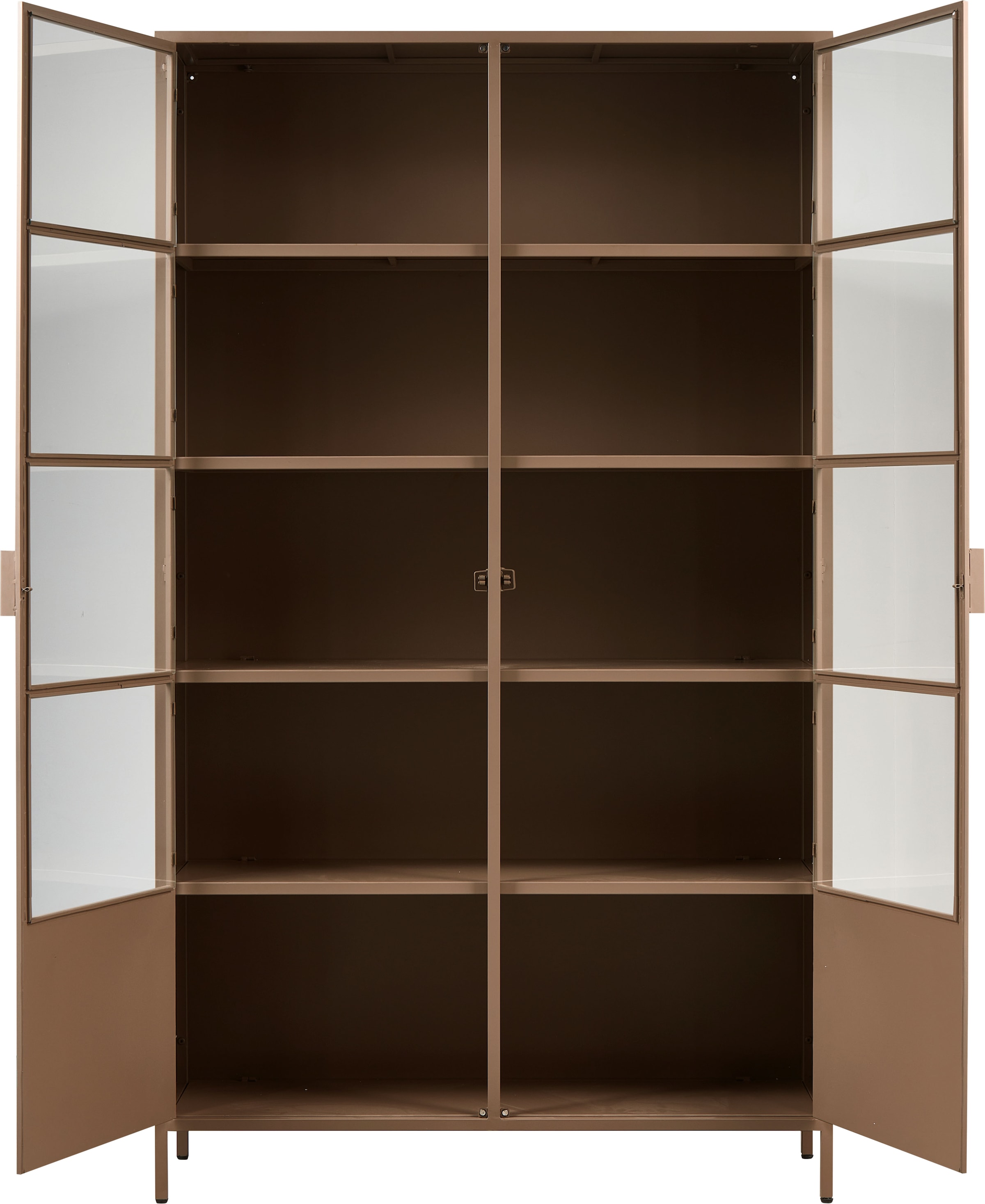 WOOOD Vitrine »Ronja«, Halbglasvitrine aus pulverbeschichtetem Metall, H 189 cm x B 110 cm