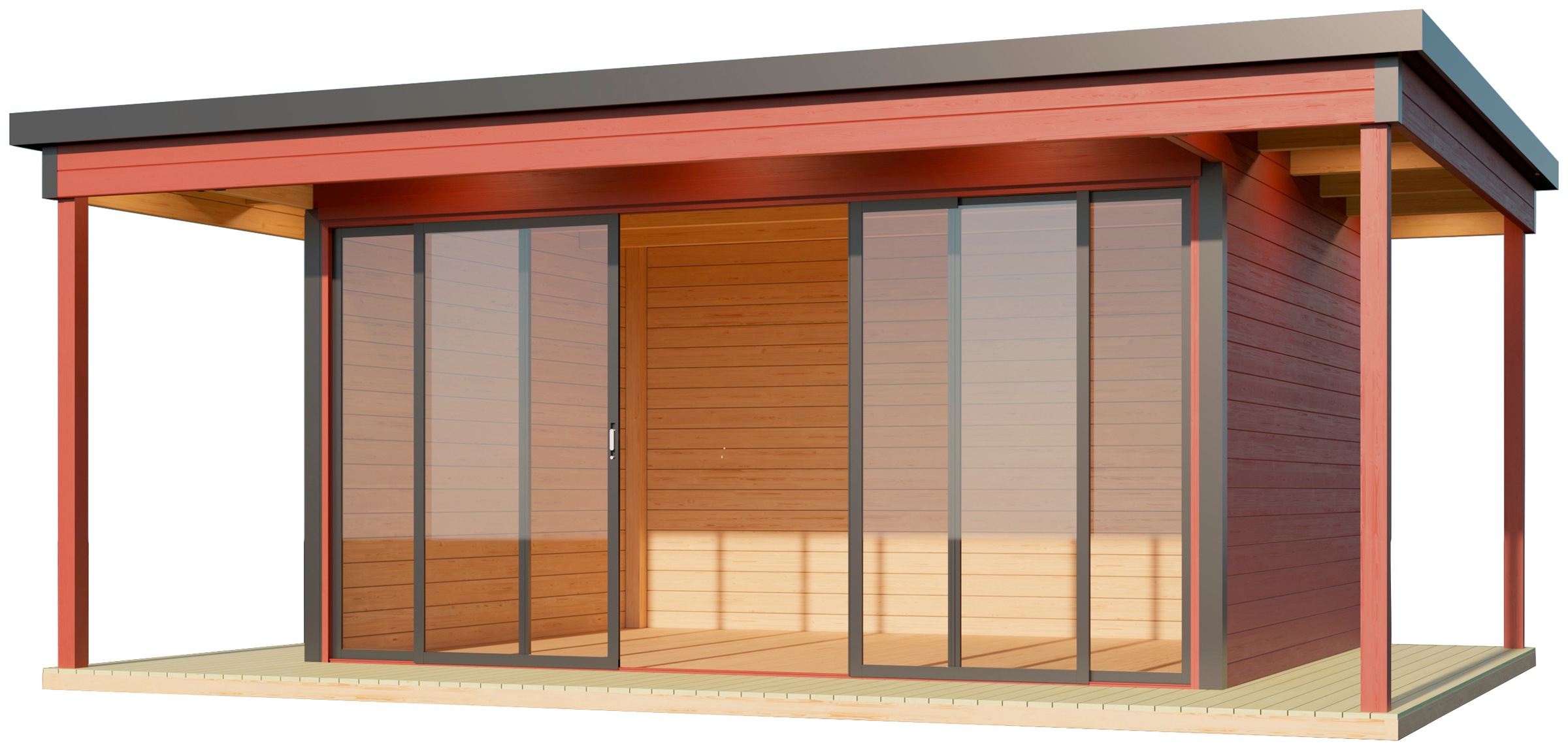 LASITA MAJA Gartenhaus »DOMEO 4 LOGGIA SCHWEDENROT/ANTHRAZIT - NEU«, (Set), mit... kaufen