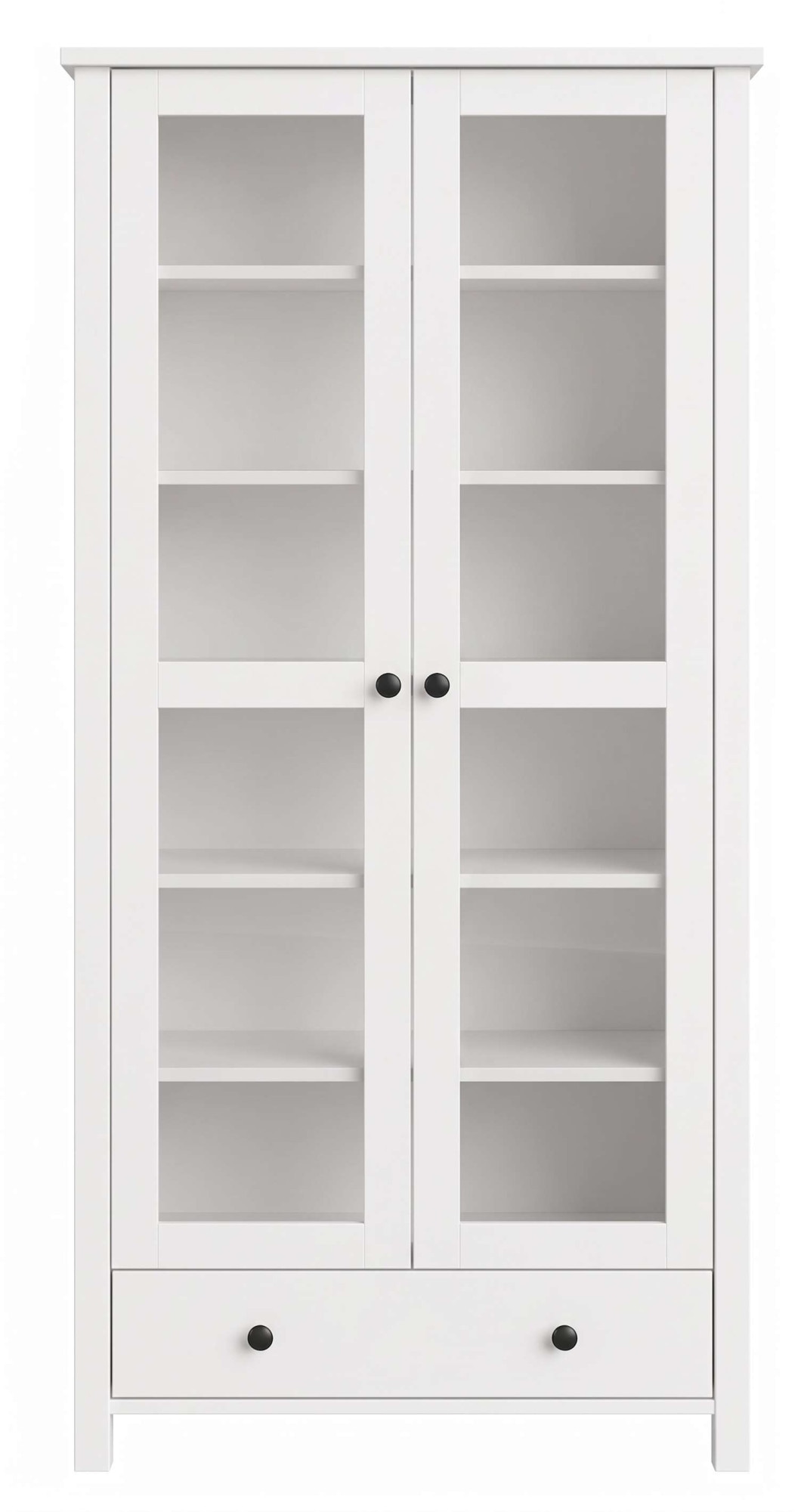 OTTO home Vitrine »Mikkeli Glasvitrine mit 1 Schubkasten, Knopfgriffen aus Metall« aus massiver FSC®-zertifizierter Kiefer, moderner Landhausstil