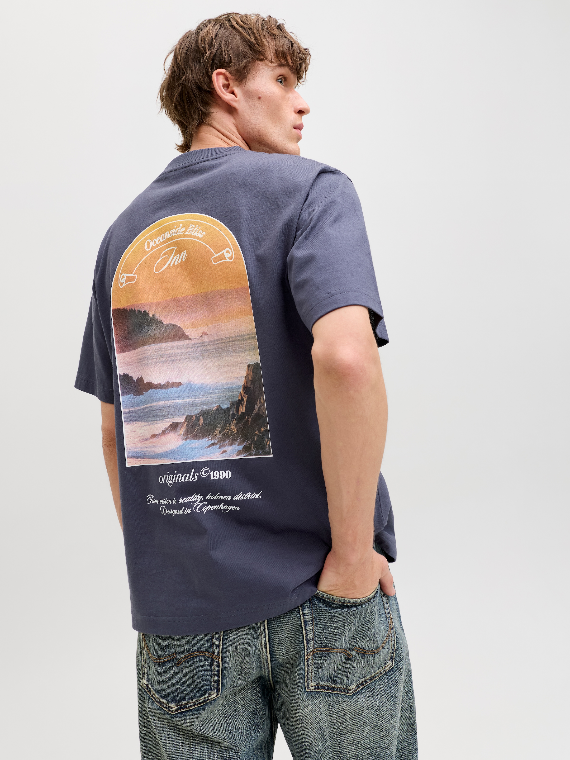 Jack & Jones T-Shirt »JORMONTAUK PHOTO BACK TEE SS CN«