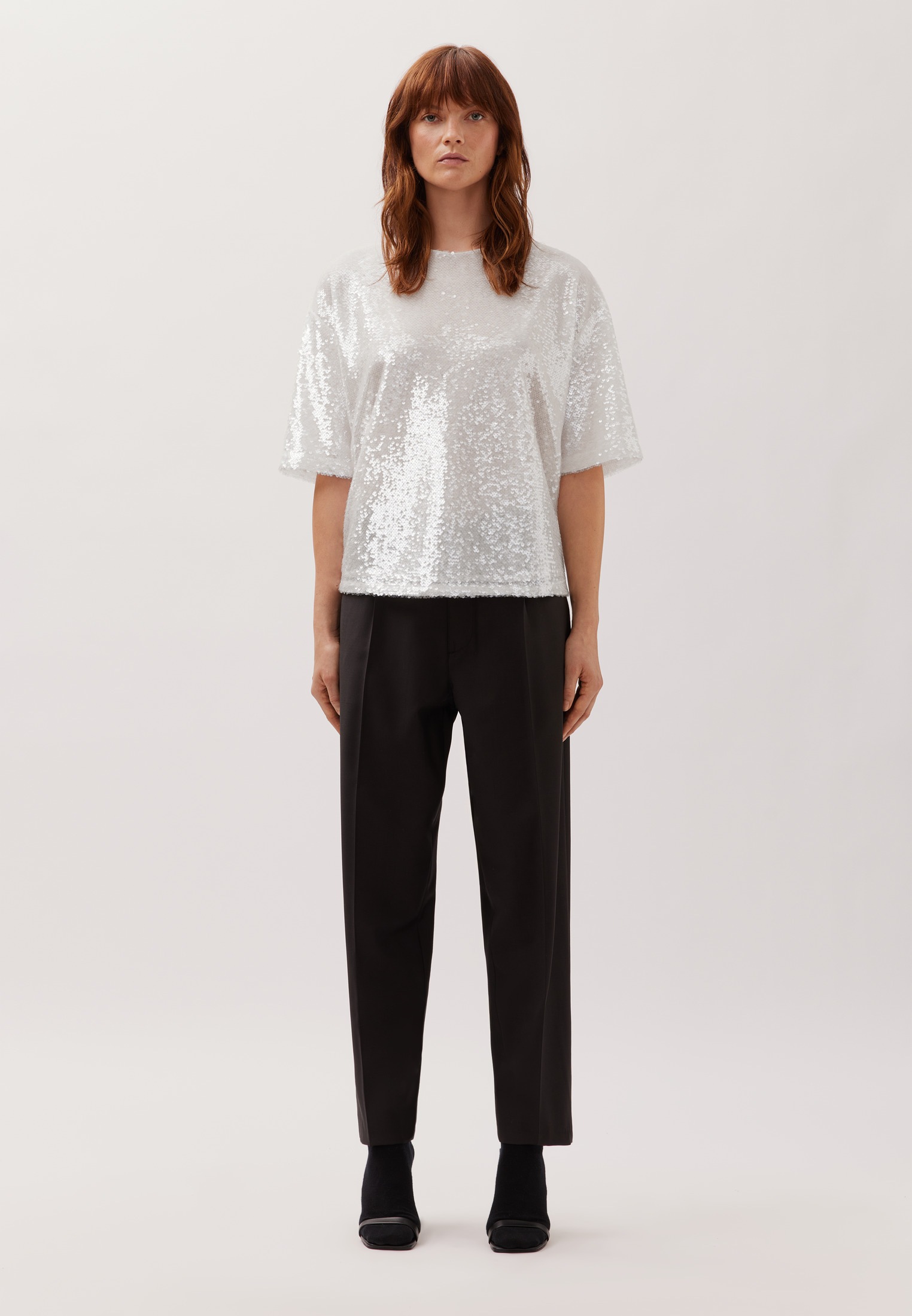 studio seidensticker T-Shirt »Studio« Ohne Arm Pailletten