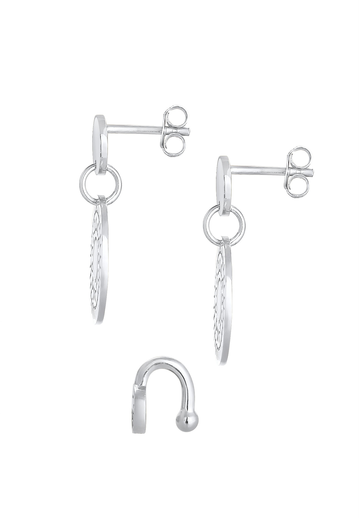 Elli Ohrstecker-Set »Ohrringe Ornament Plättchen Earcuff 2er Set 925 Silber«