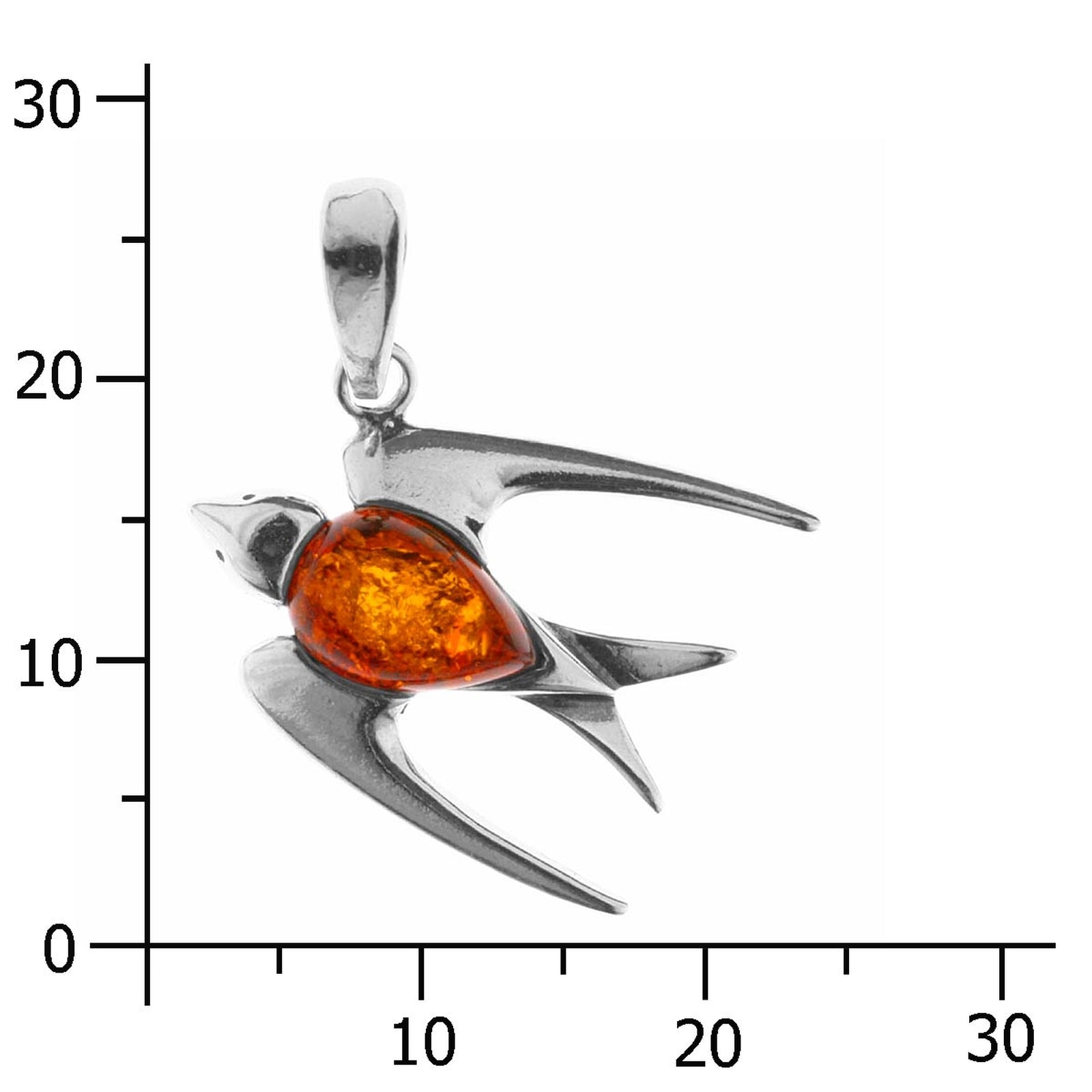 OSTSEE-SCHMUCK Kettenanhänger »- Schwalbe - Silber 925/000 - Bernstein«