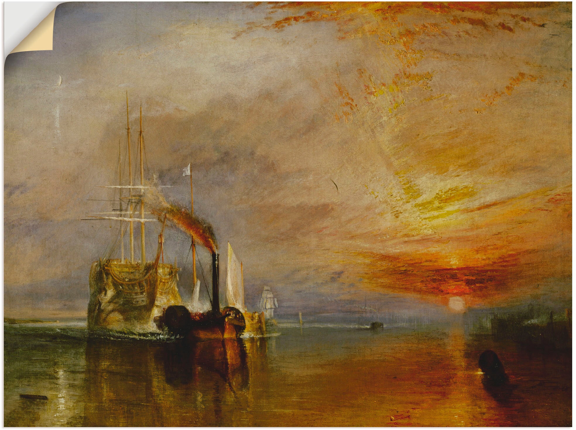 Artland Wandbild »Die Temeraire an ihrem Ankerplatz«, Gewässer, (1 St.), in vielen Größen & Produktarten -Leinwandbild, Poster, Wandaufkleber / Wandtattoo auch für Badezimmer geeignet