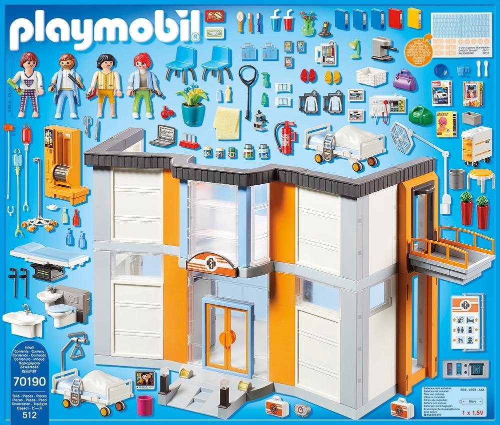 Playmobil® Konstruktions-Spielset »Großes Krankenhaus mit Einrichtung (70190), City Life«, (512 St.), Made in Germany