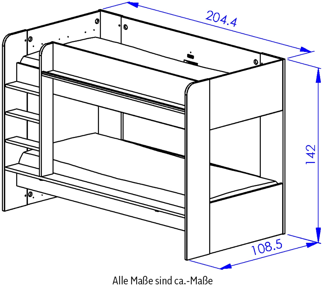 Gami Etagenbett »ETAGENBETT MATIS« Praktisches Etagenbett