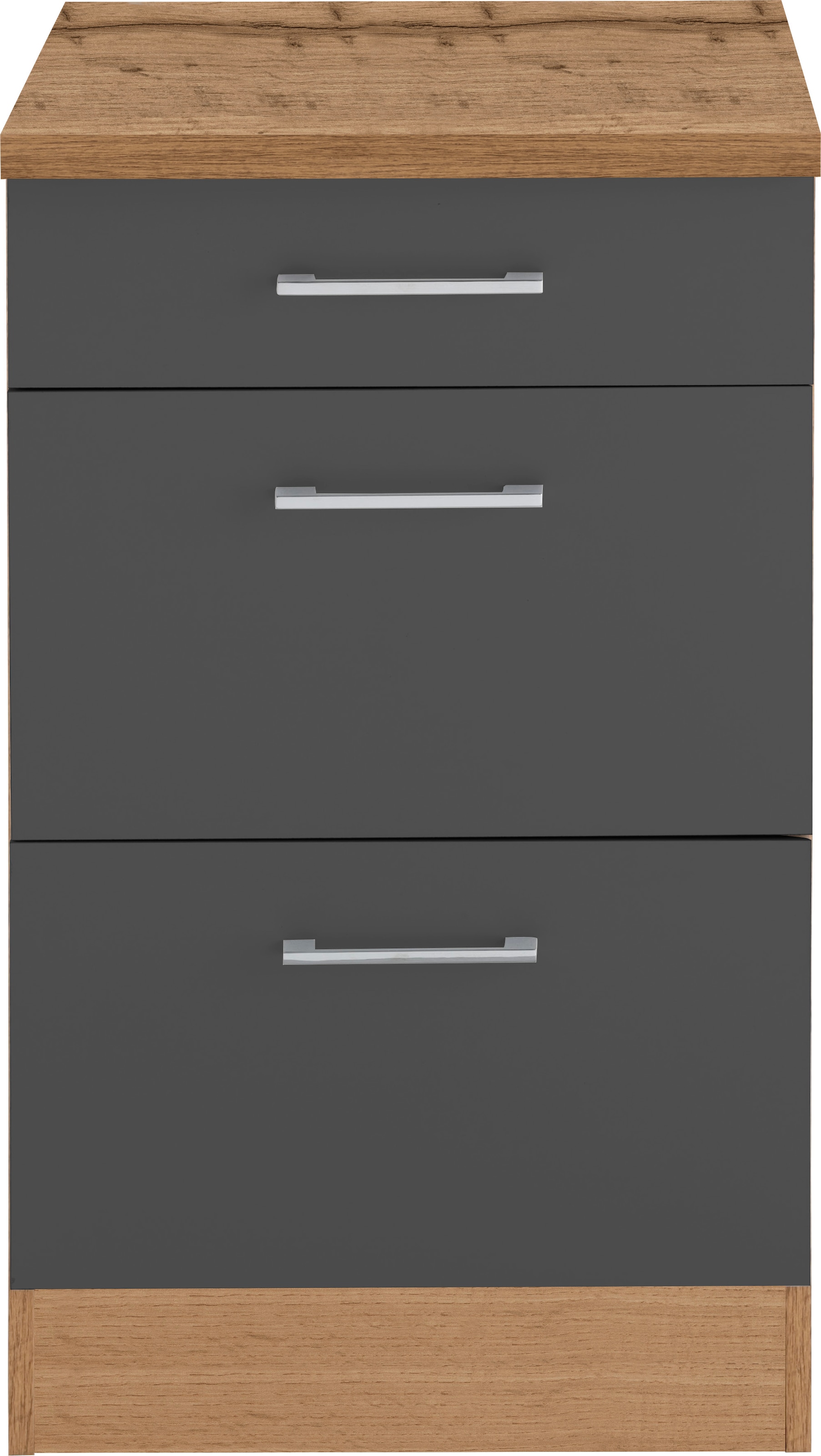 KOCHSTATION Auszugsunterschrank »KS-Colmar«, 50 cm, mit Metallgriff, alles sofort greifbar dank zwei großer Auszüge
