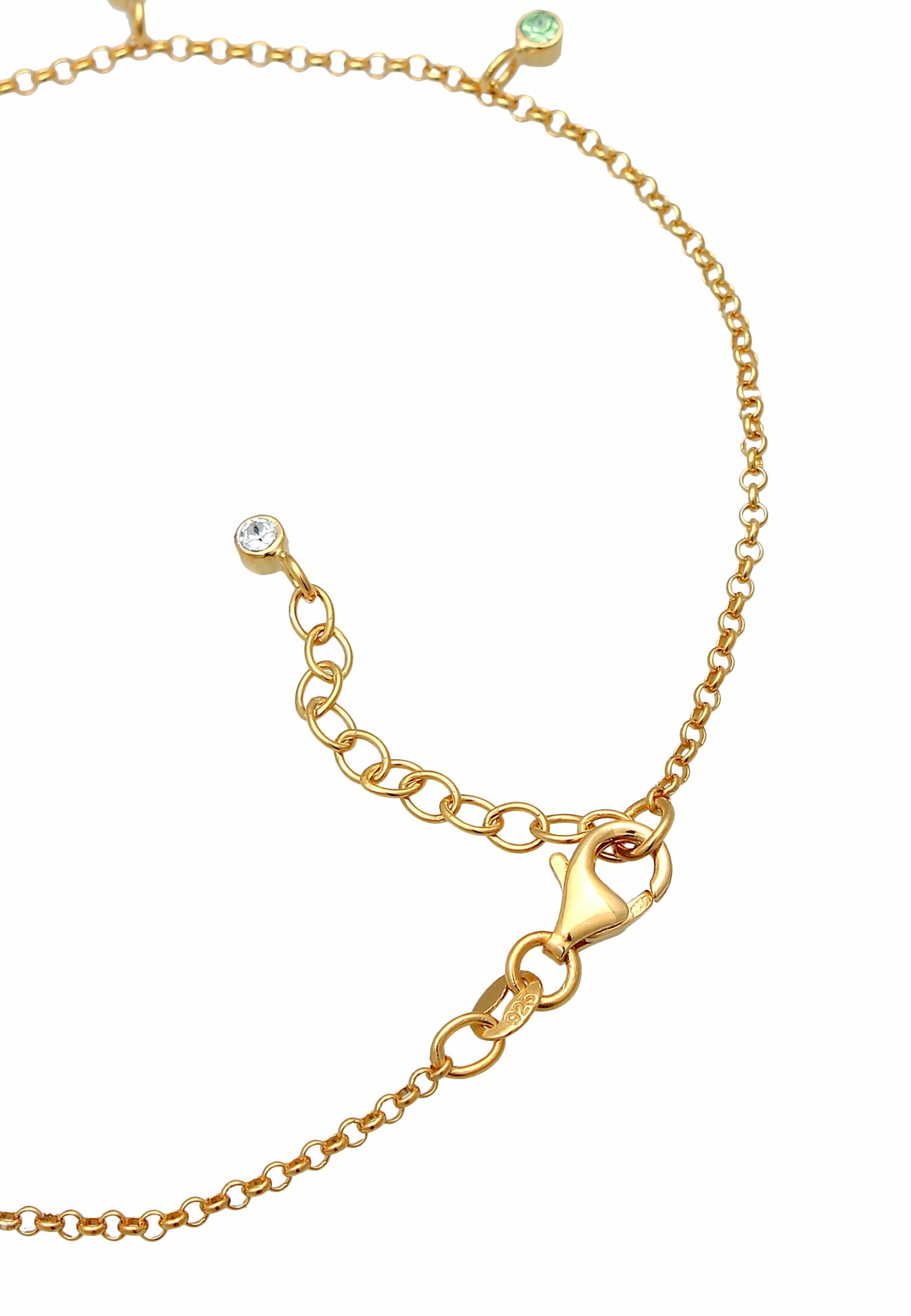 Elli Fußkette »Fußschmuck Bunt 925 Sterling Silber vergoldet, mit Kristallen von Swarovski®«