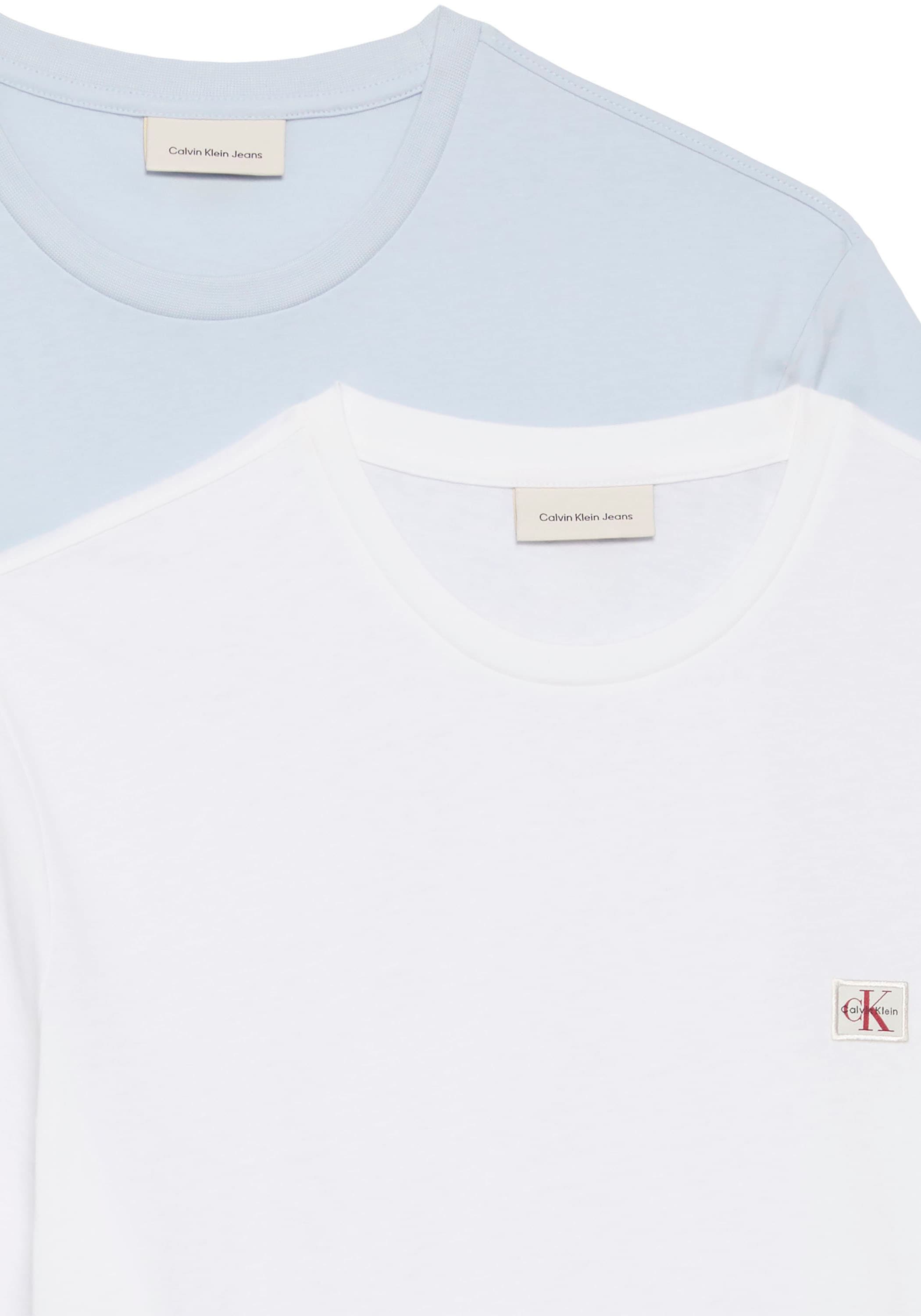 Calvin Klein Jeans T-Shirt »SS BADGE TEE 2 PACK« Packung, 2er-Pack, 2 tlg. Mit Rundhalsausschnitt