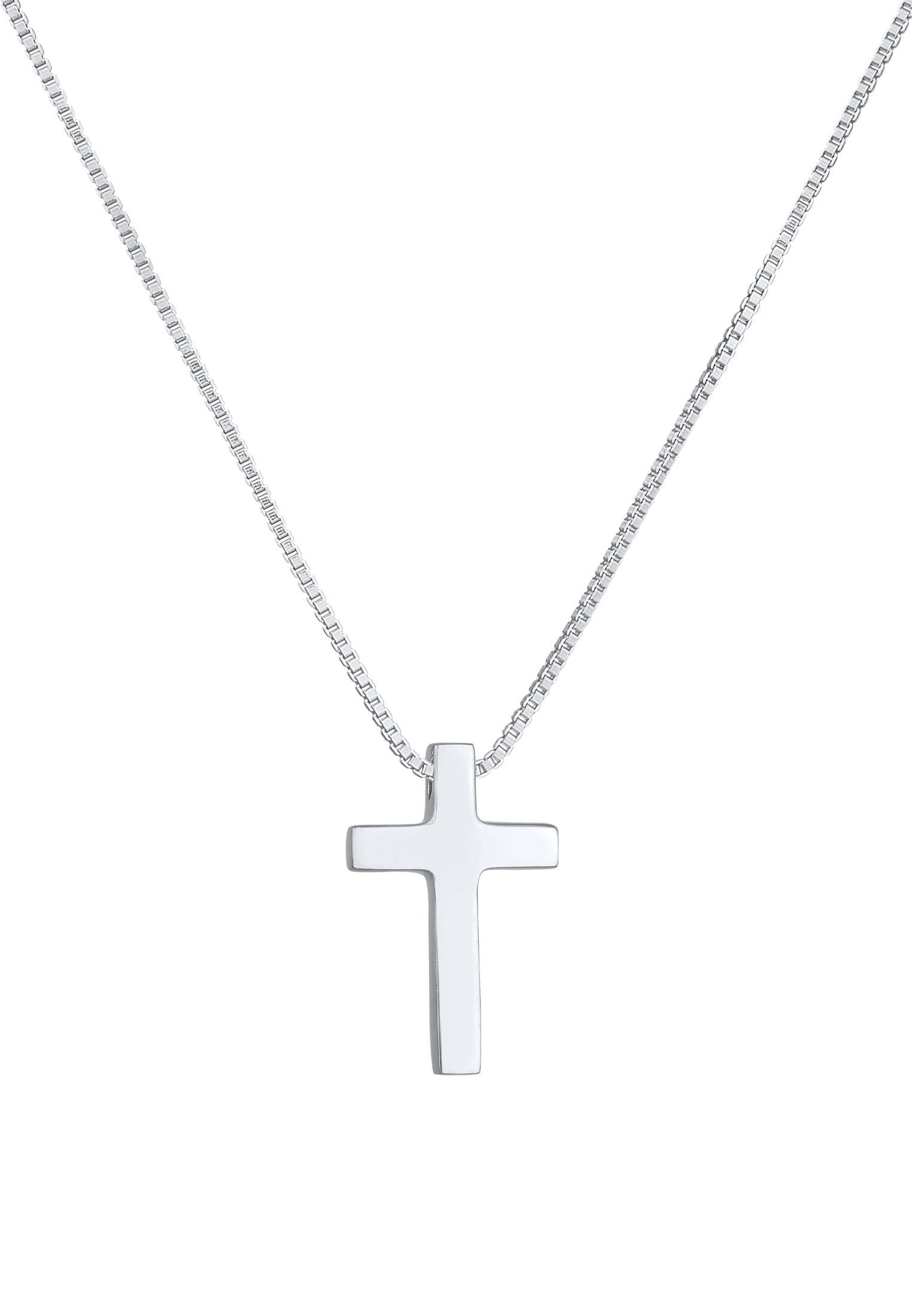 Elli Premium Kette mit Anhänger »Halskette Kreuz Religion Basic Unisex 925 Silber«