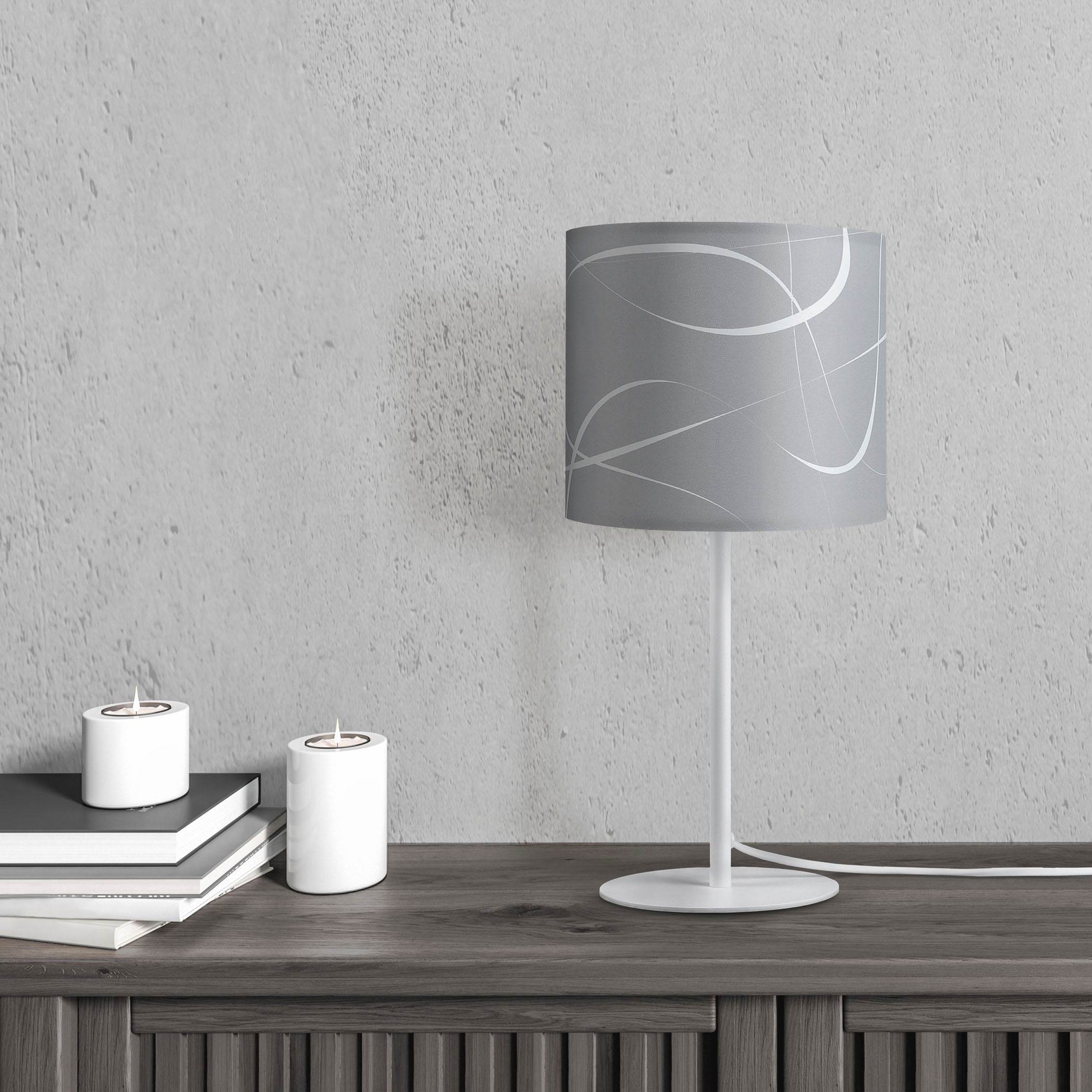 Paco Home Tischleuchte »Luca Tribal«, Leuchtmittel E14 | ohne Leuchtmittel, Schirm Retro Nacht Schlafzimmer Modern Uni Mit Muster E14