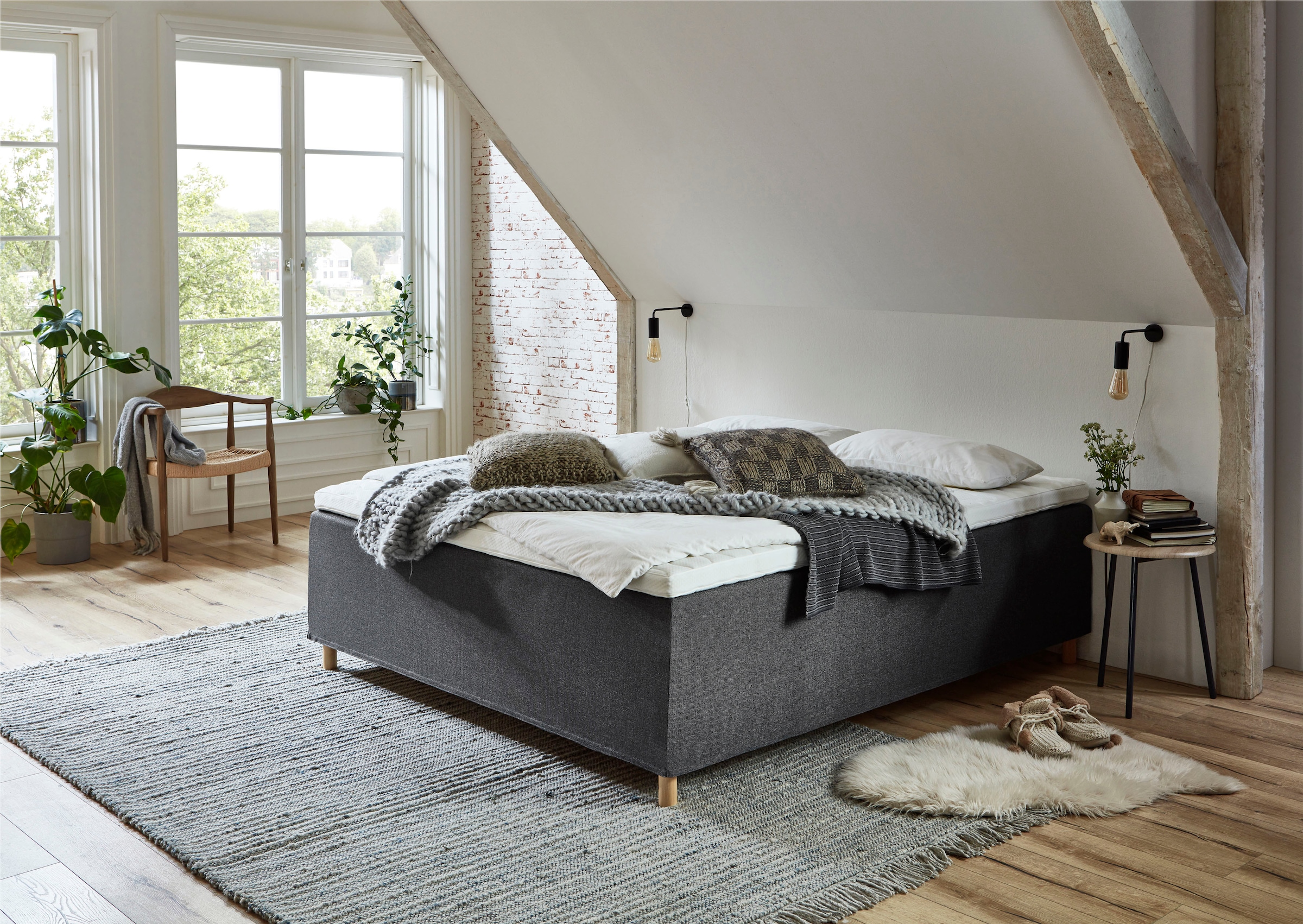 Home affaire Boxbett »Thorsby«, Boxbett ohne Kopfteil, frei im Raum stellbar, für Dachschrägen