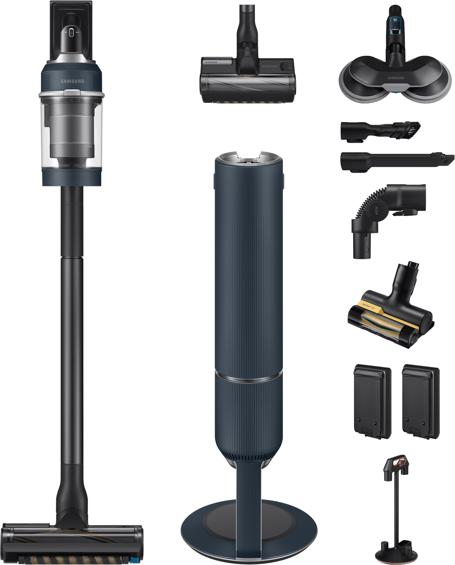 Samsung Akku-Handstaubsauger »VS20B95B73B/WD, BESPOKE Jet Plus Akku+ Wet & Clean,«, 580 W, beutellos, 2x Akkus
