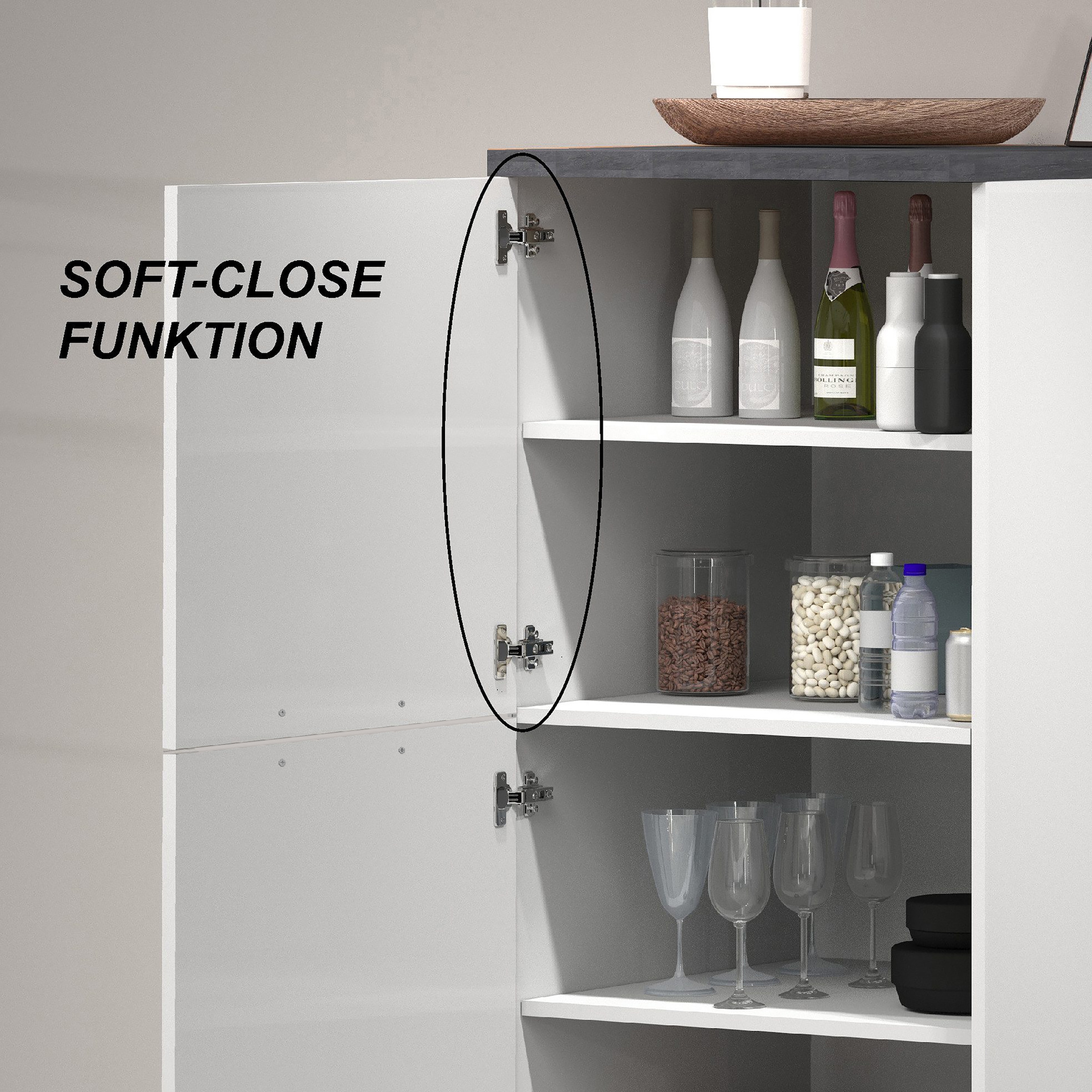 KOCHSTATION Vorratsschrank »KS-Sole,Hauswirtschaftsschrank,Stauschrank,Küchenschrank« Breite/Höhe 60/165 cm, 5 Fächer