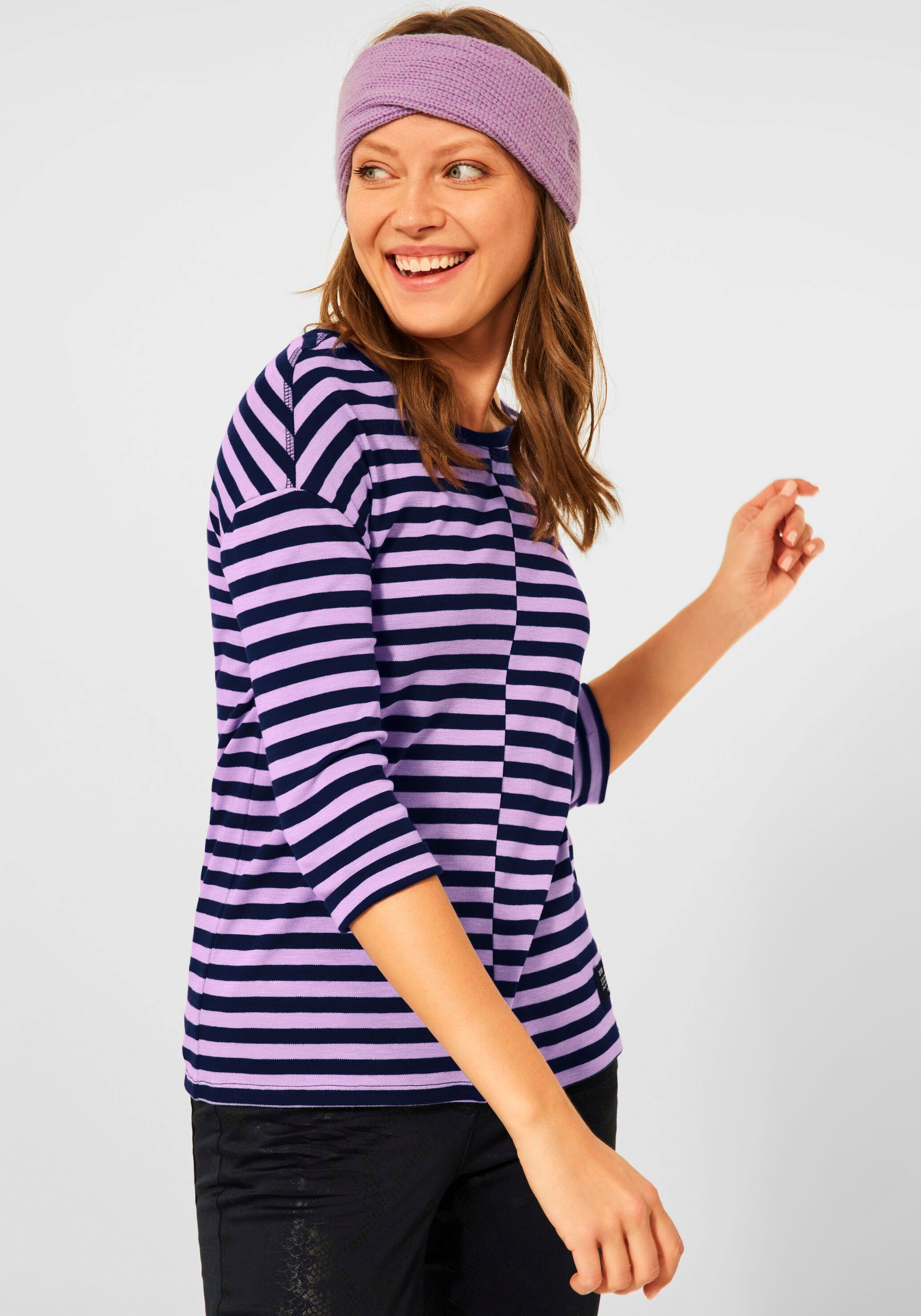 Cecil 3/4-Arm-Shirt, mit modischem Streifen Mix