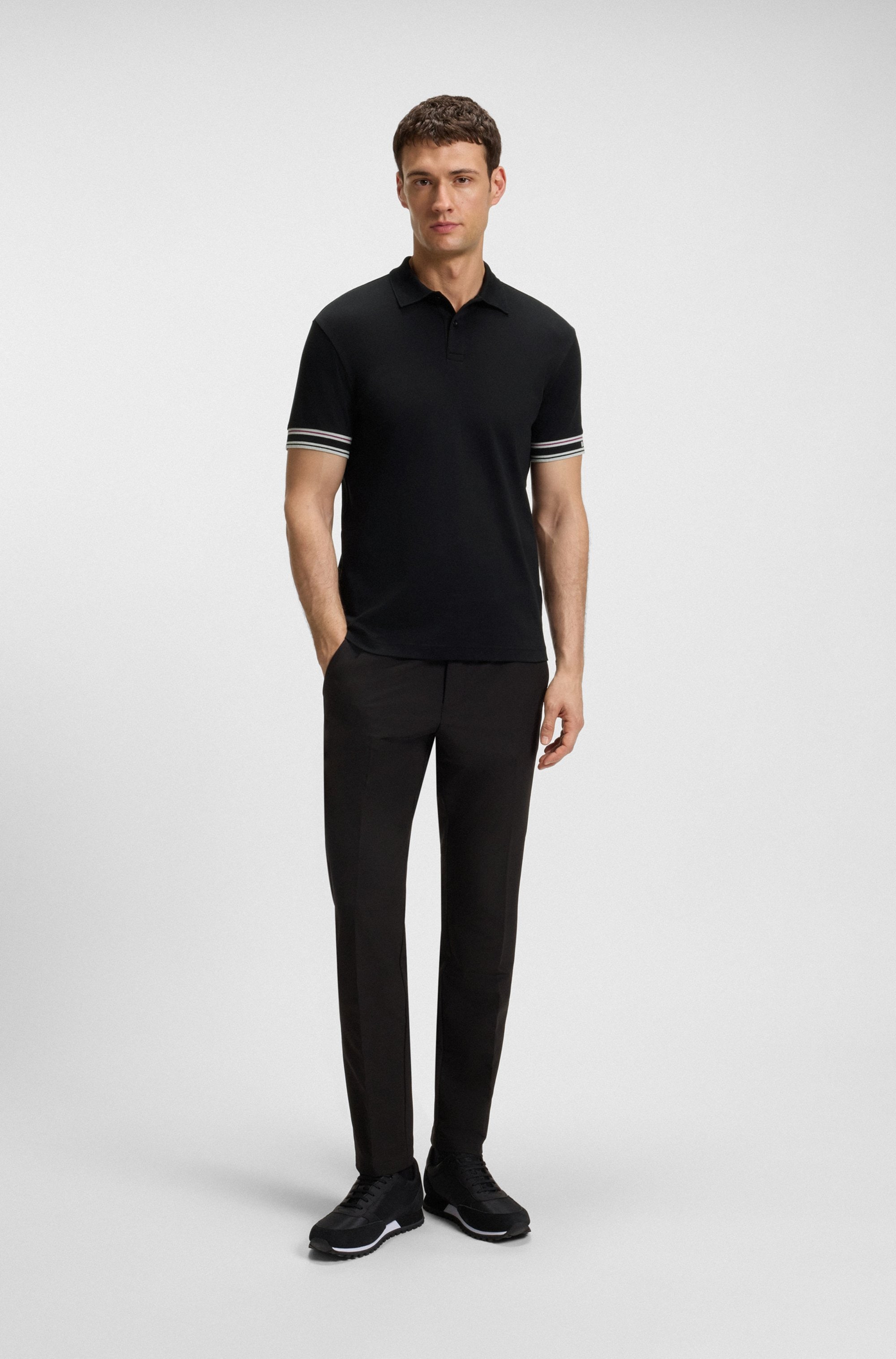 BOSS GREEN Poloshirt »Polo Zone«, mit Piqué-Streifen und einem Logo am Ärmel