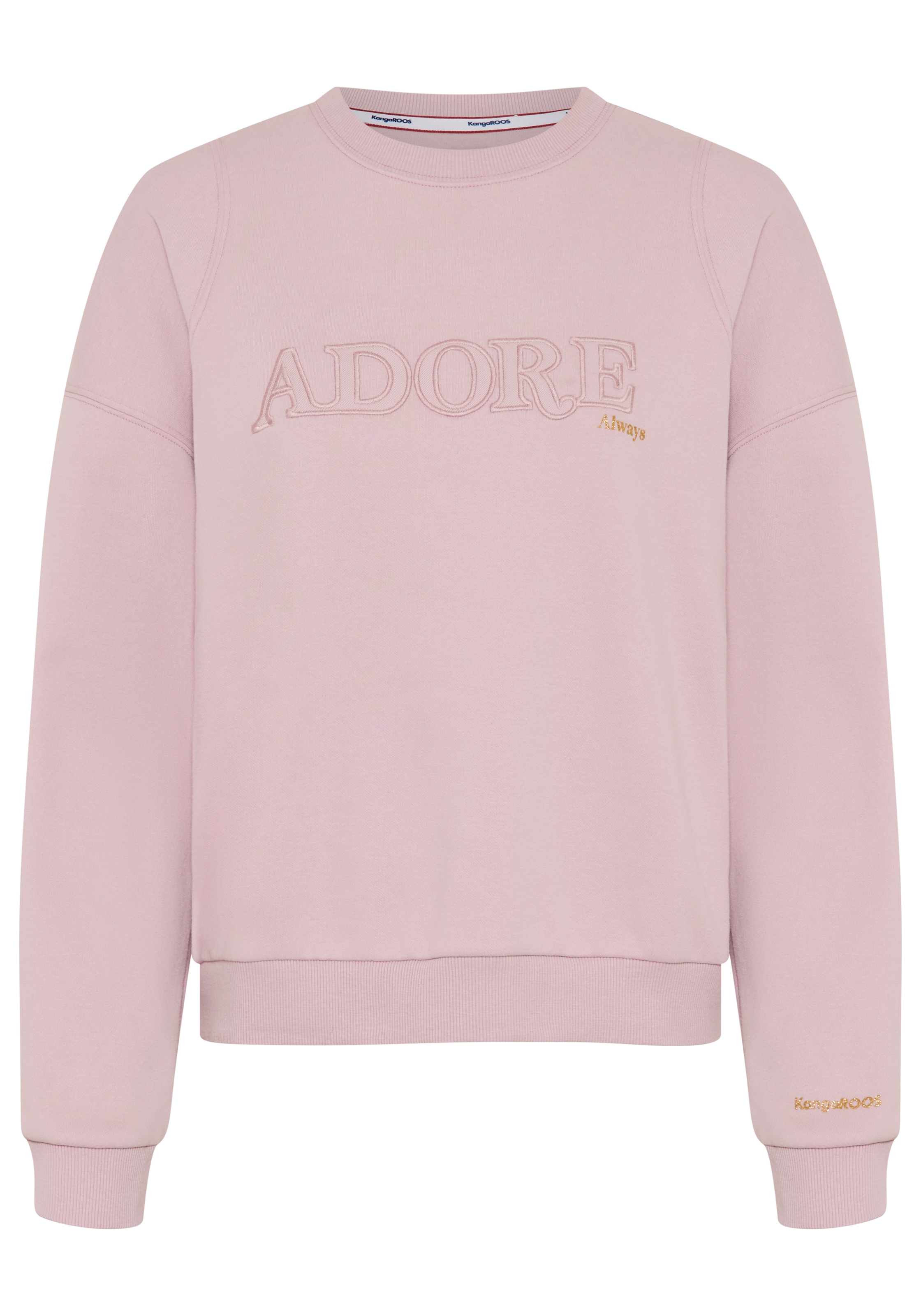 KangaROOS Sweatshirt , mit Druck als Applikation, weite Passform, hüftlange Schnittform
