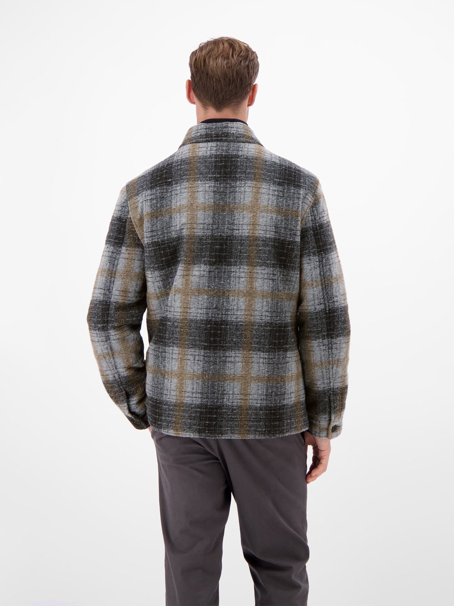 LERROS Outdoorjacke »Karierte Outdoor-Hemdjacke in Woll-Optik« ohne Kapuze