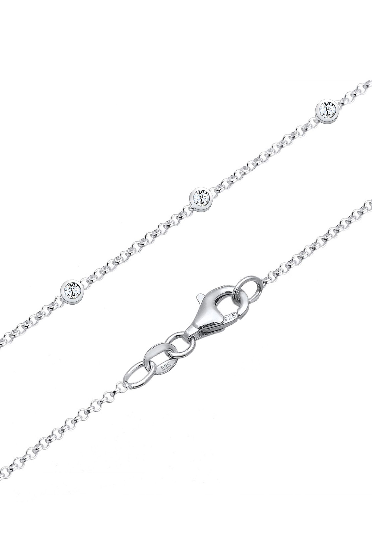 Elli Y-Kette »Halskette Y-Kette mit Kristalle in 925 Silber«